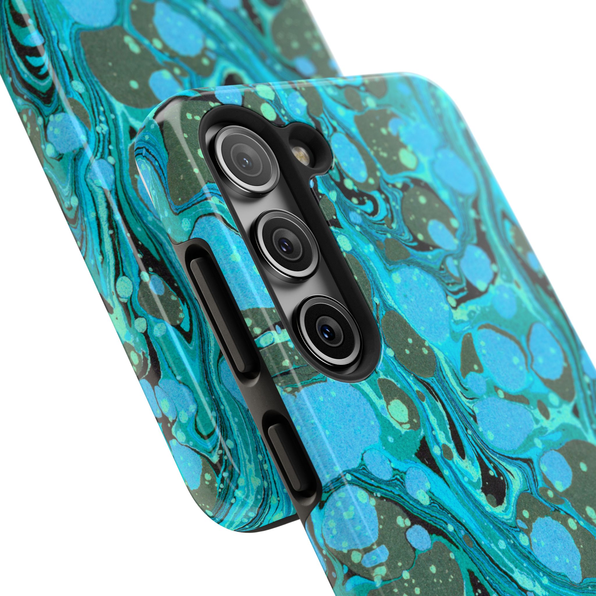 Marbled Phone Case - Aqua & Moss Green - Image 86