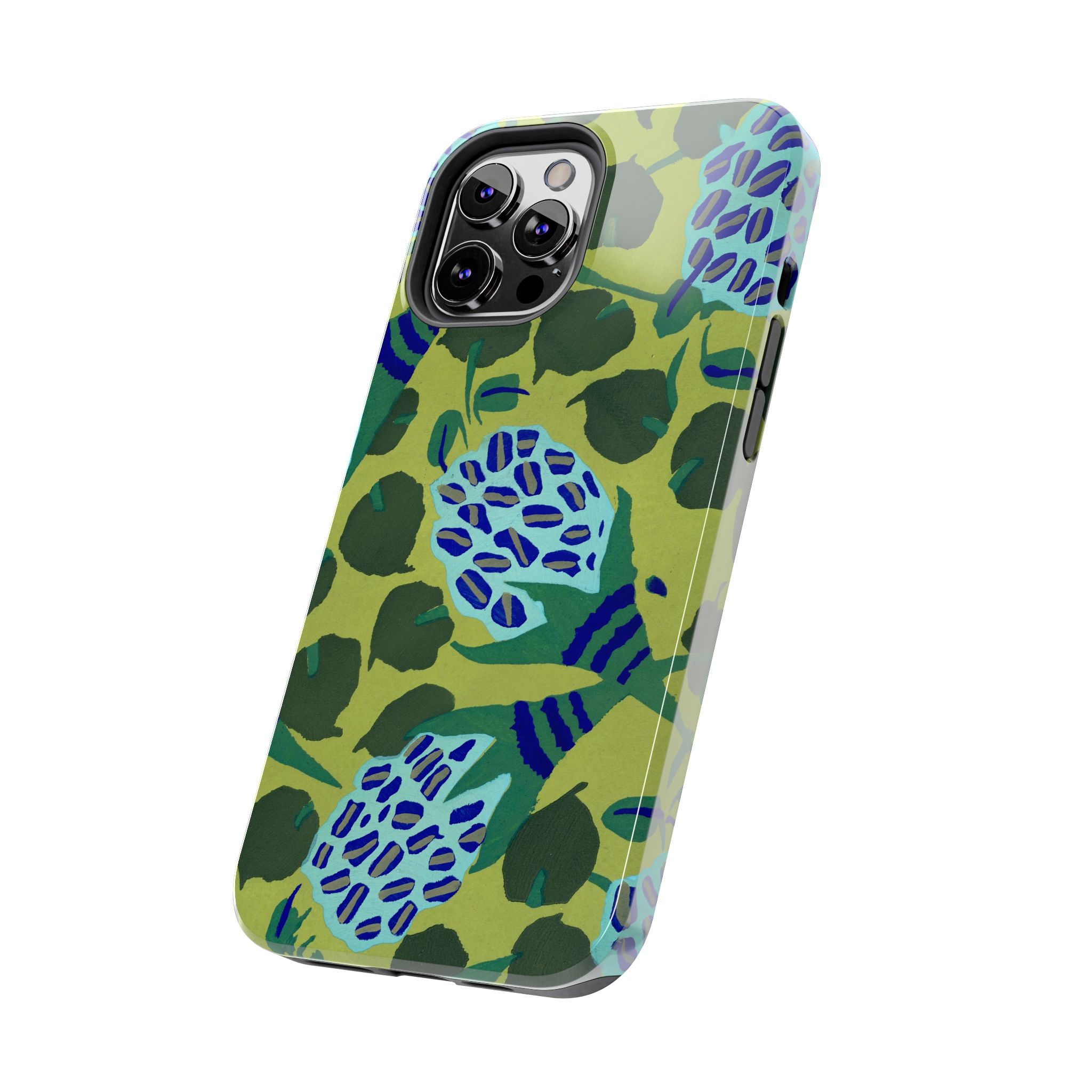 Blue & Green Floral Abstract Phone Case - Image 27