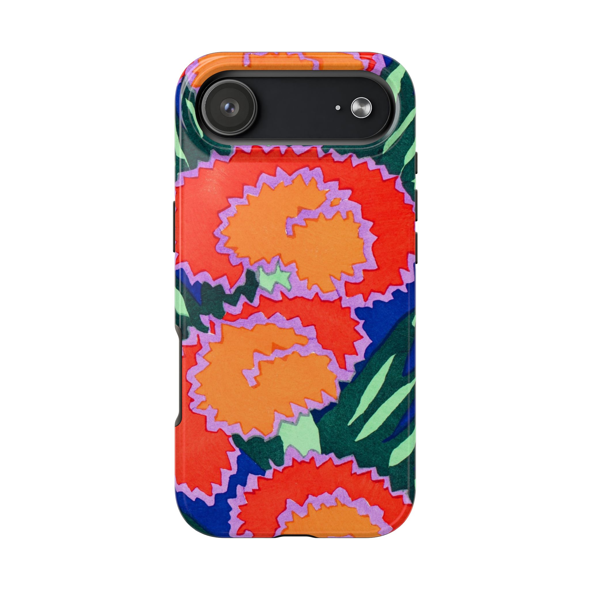 Orange & Red Floral Abstract Phone Case - Image 100