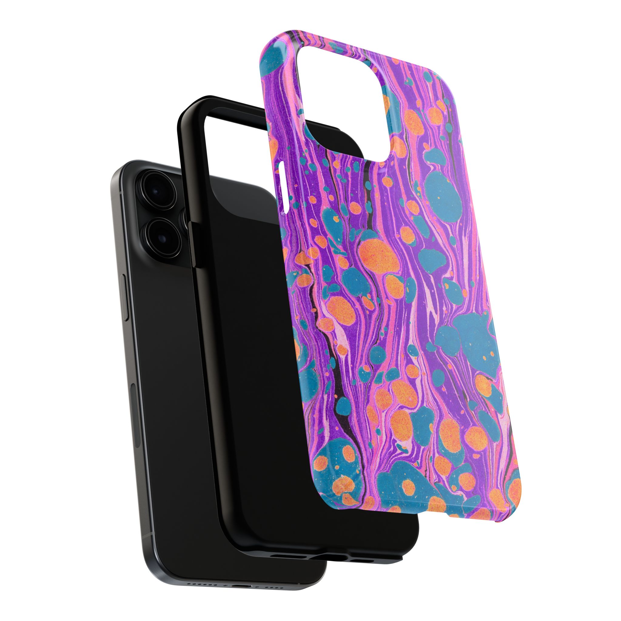 Marbled Phone Case - Purple, Orange & Blue - Image 68