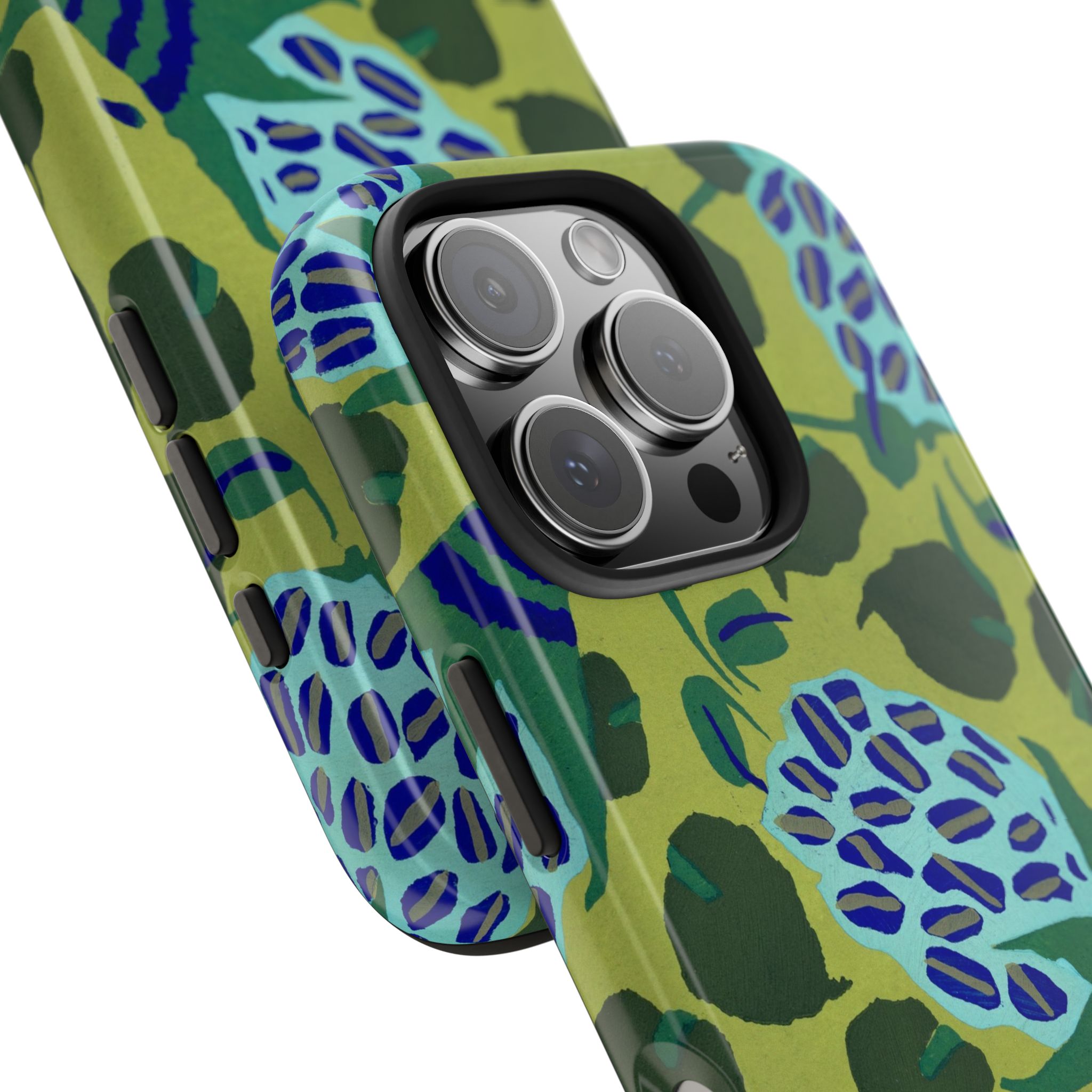 Blue & Green Floral Abstract Phone Case - Image 70