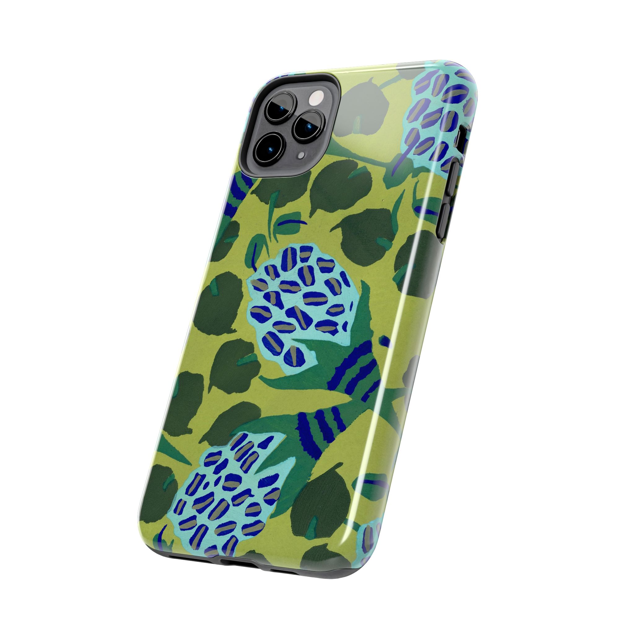 Blue & Green Floral Abstract Phone Case - Image 11