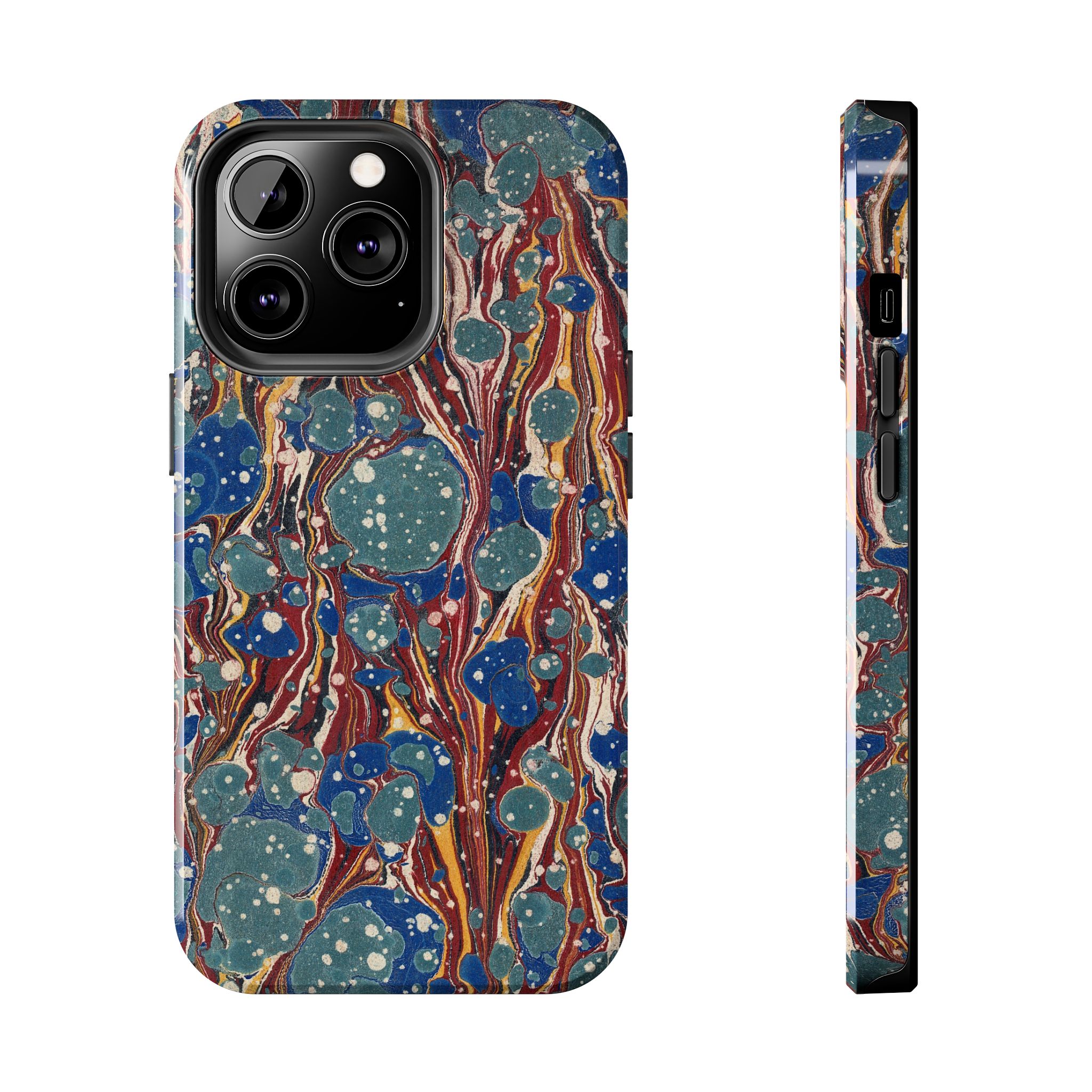 Marbled Phone Case - Dusty Blue & Rust - Image 37