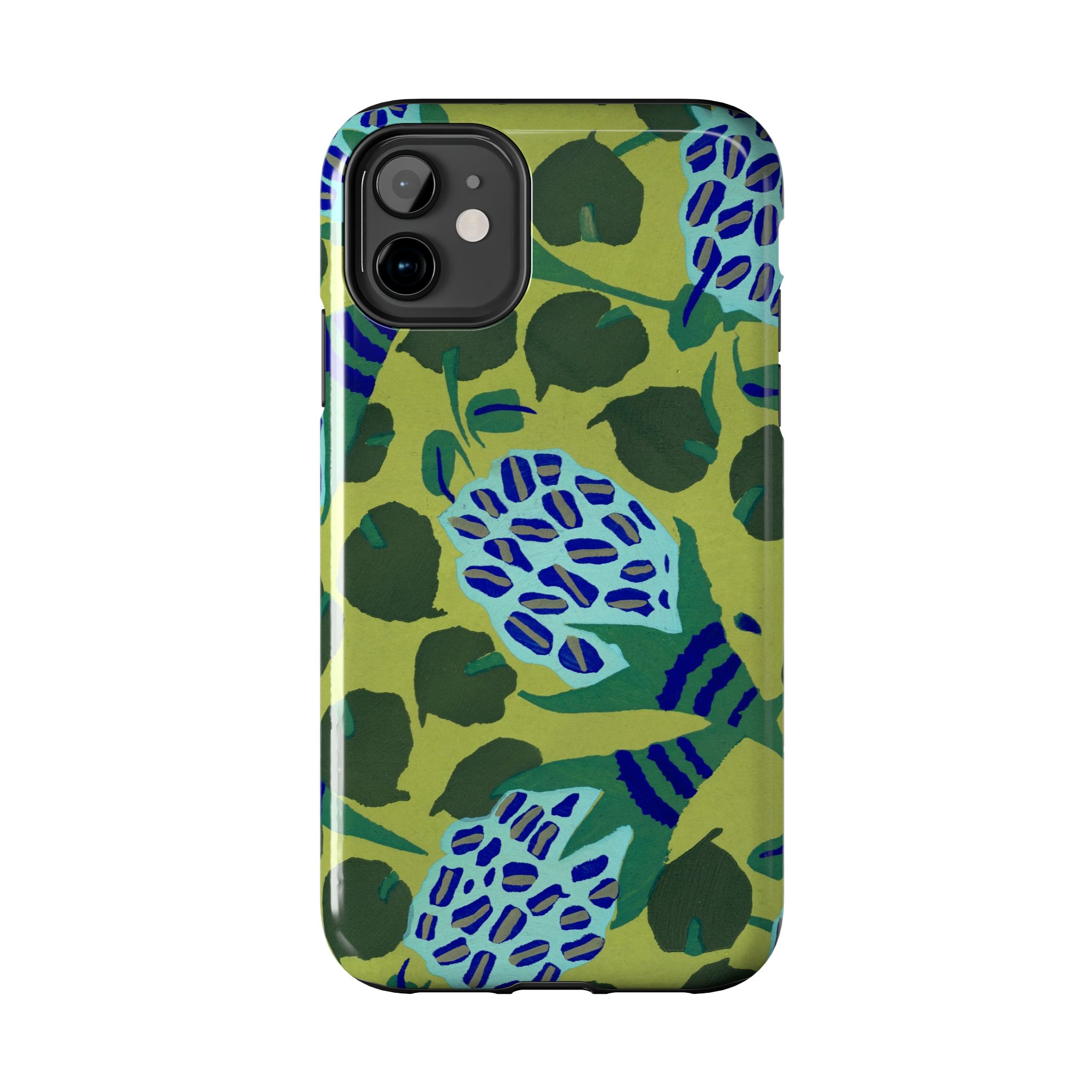 Blue & Green Floral Abstract Phone Case - Image 2