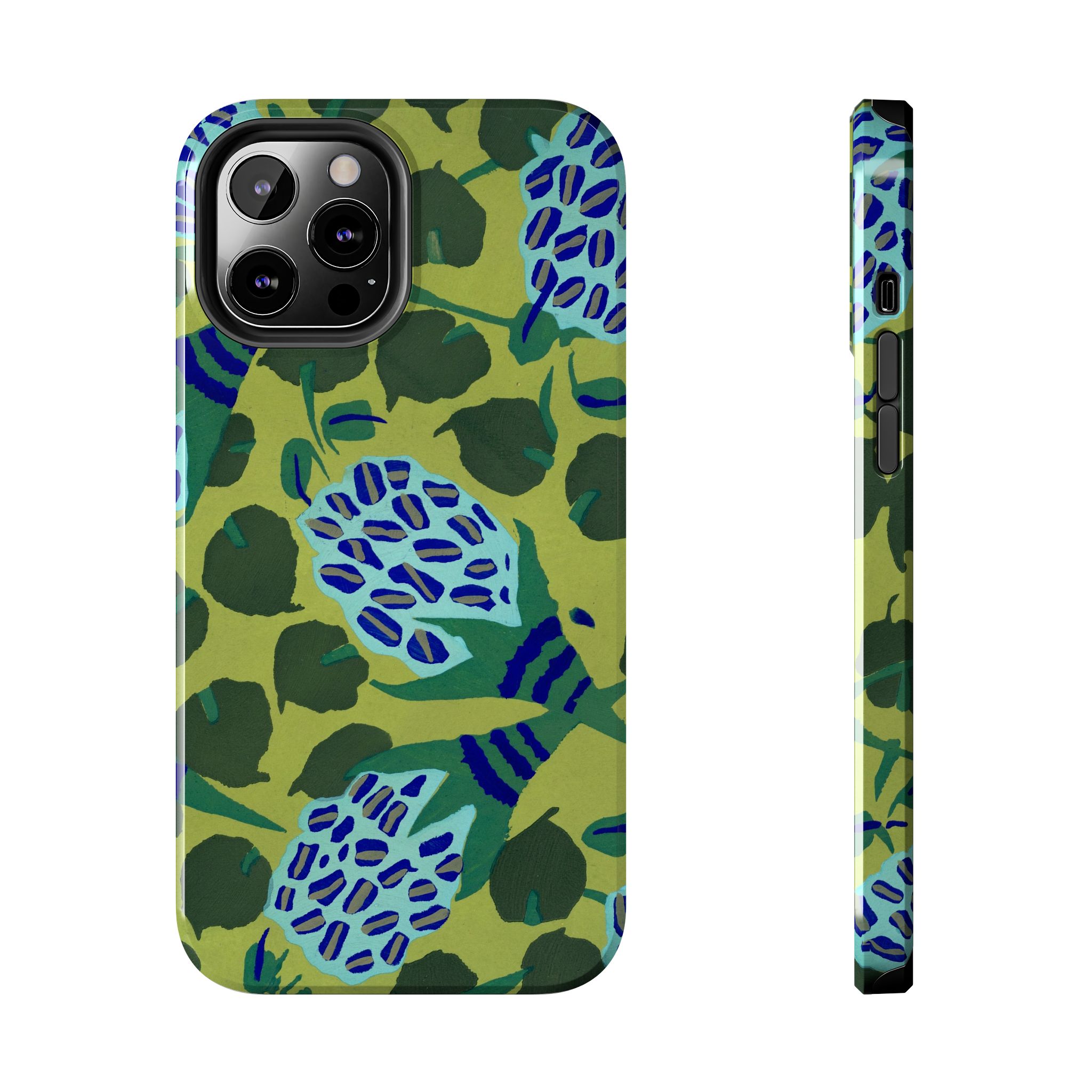 Blue & Green Floral Abstract Phone Case - Image 25