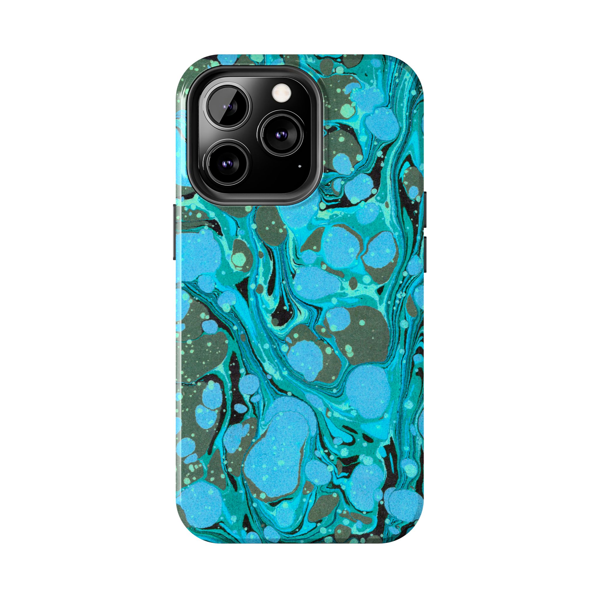Marbled Phone Case - Aqua & Moss Green - Image 38
