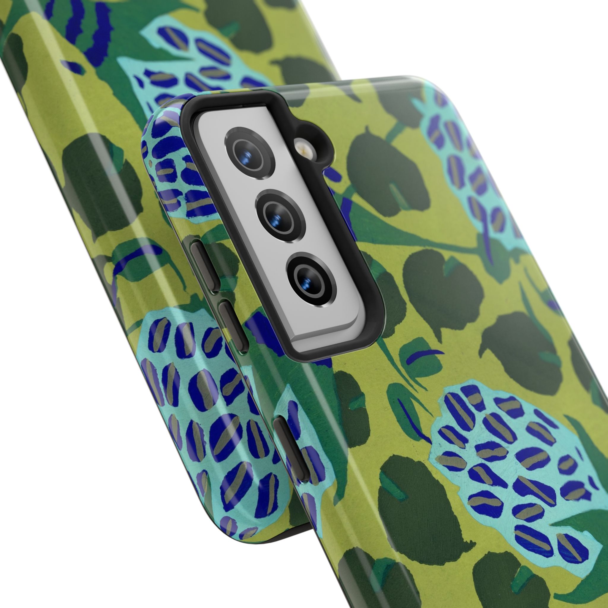 Blue & Green Floral Abstract Phone Case - Image 94