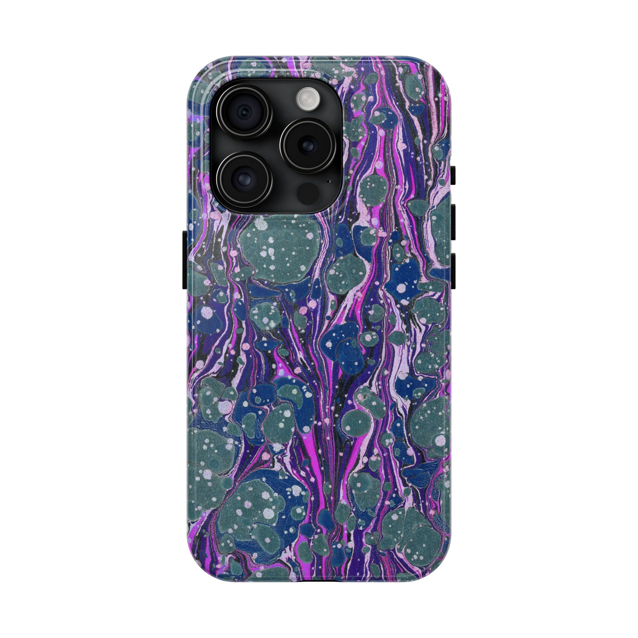 Marbled Phone Case - Navy, Magenta & Moss Green - Image 57