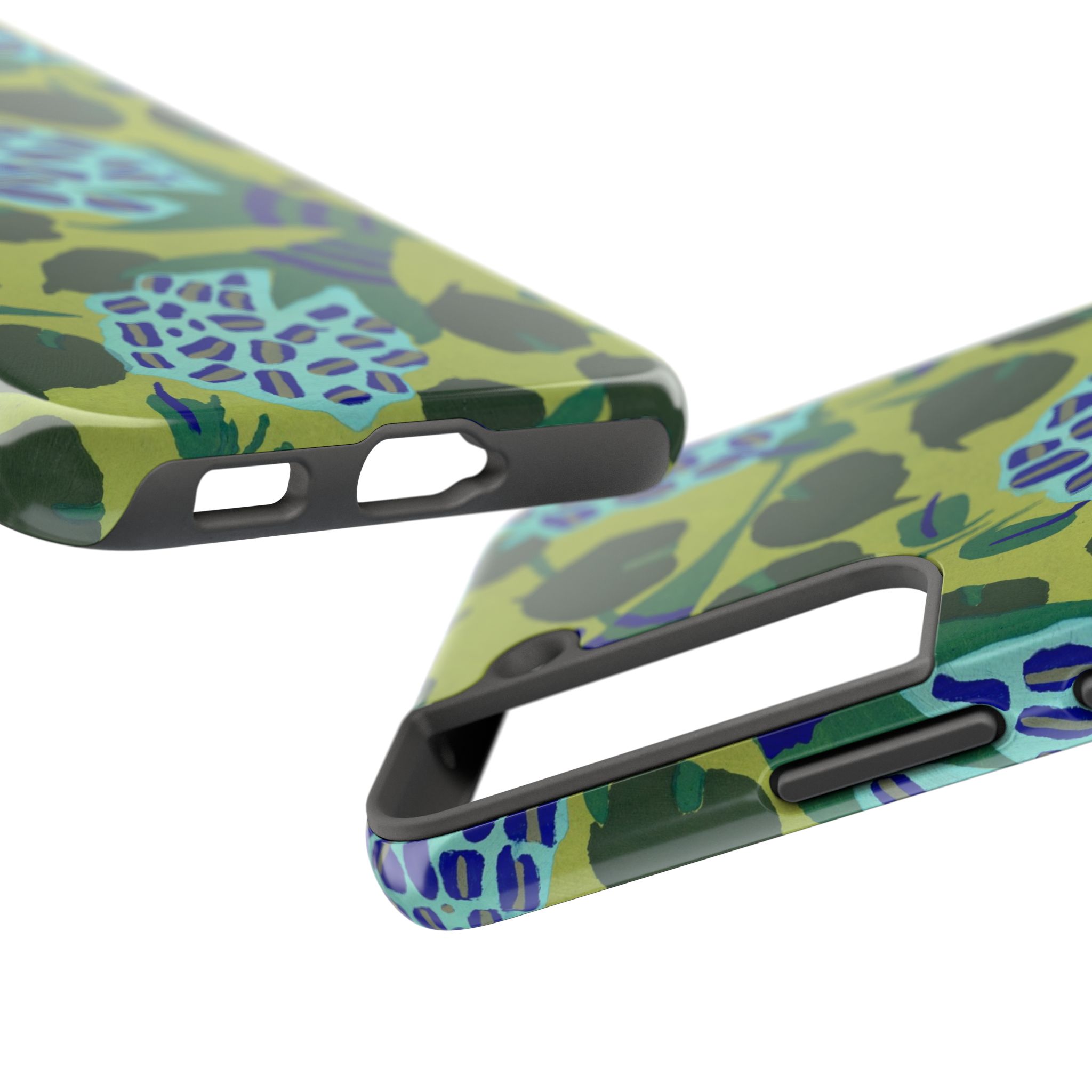 Blue & Green Floral Abstract Phone Case - Image 91