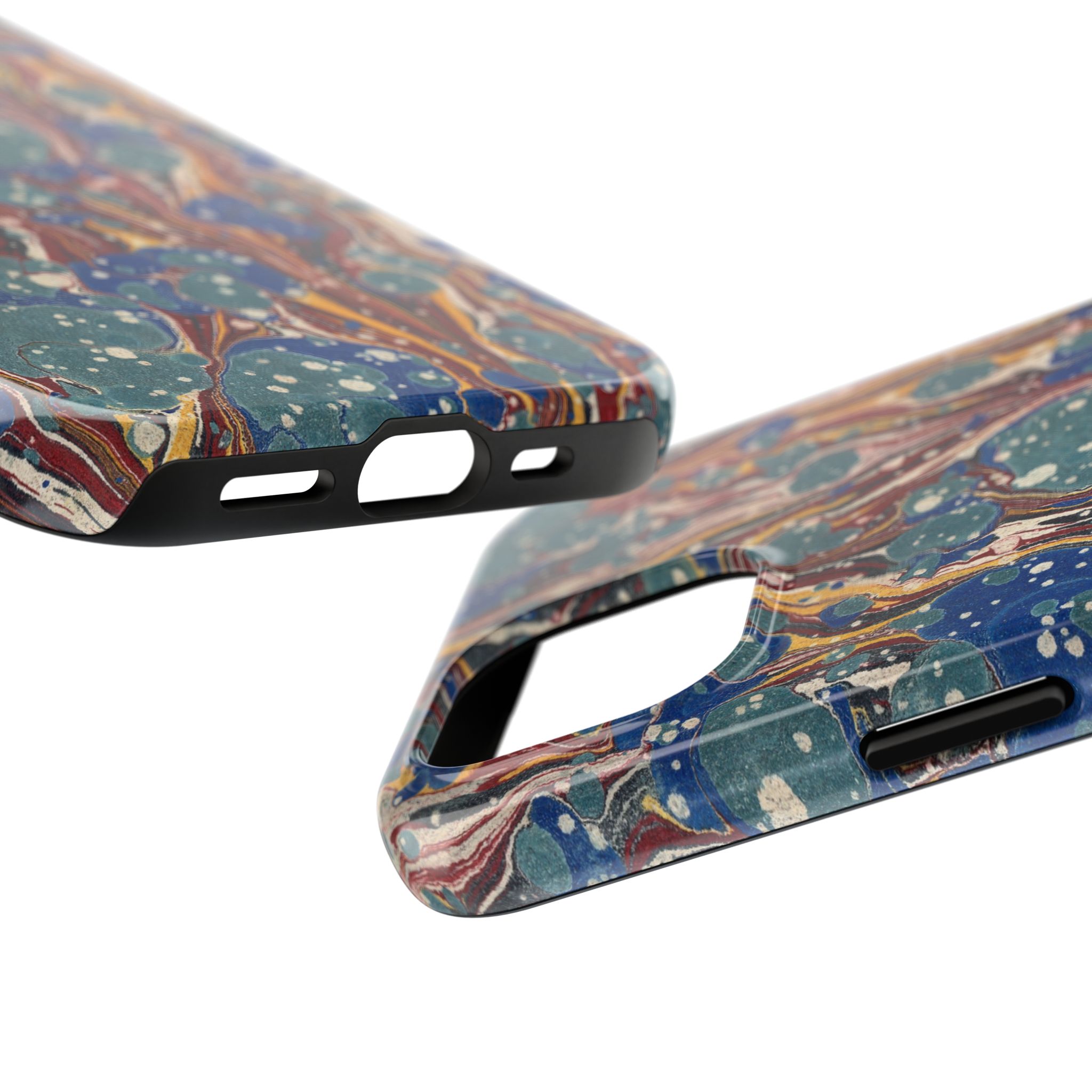 Marbled Phone Case - Dusty Blue & Rust - Image 55