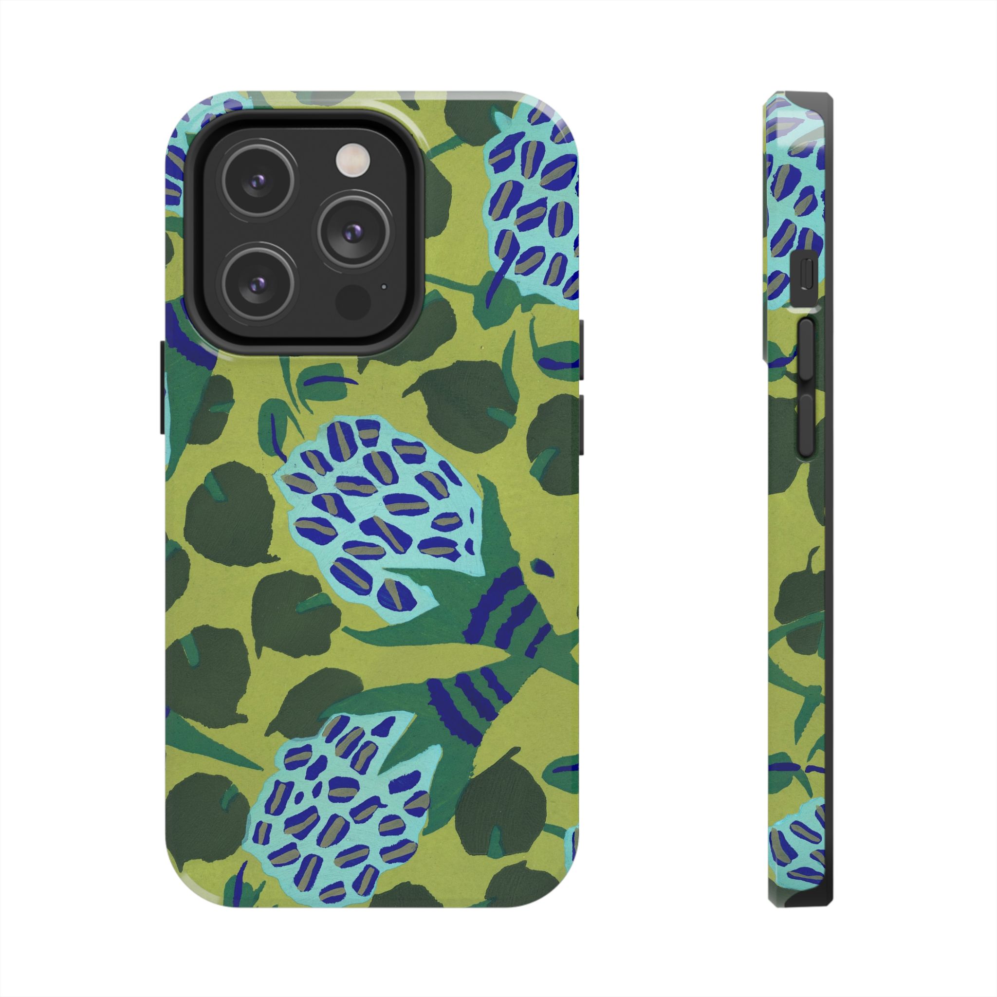 Blue & Green Floral Abstract Phone Case - Image 47