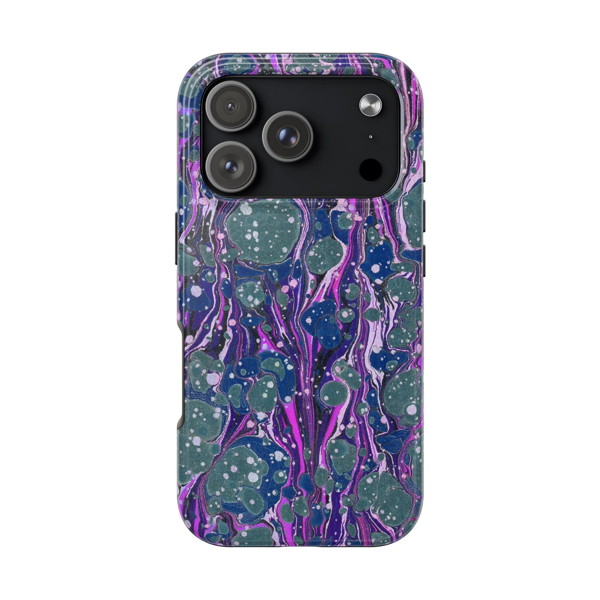 Marbled Phone Case - Navy, Magenta & Moss Green - Image 98