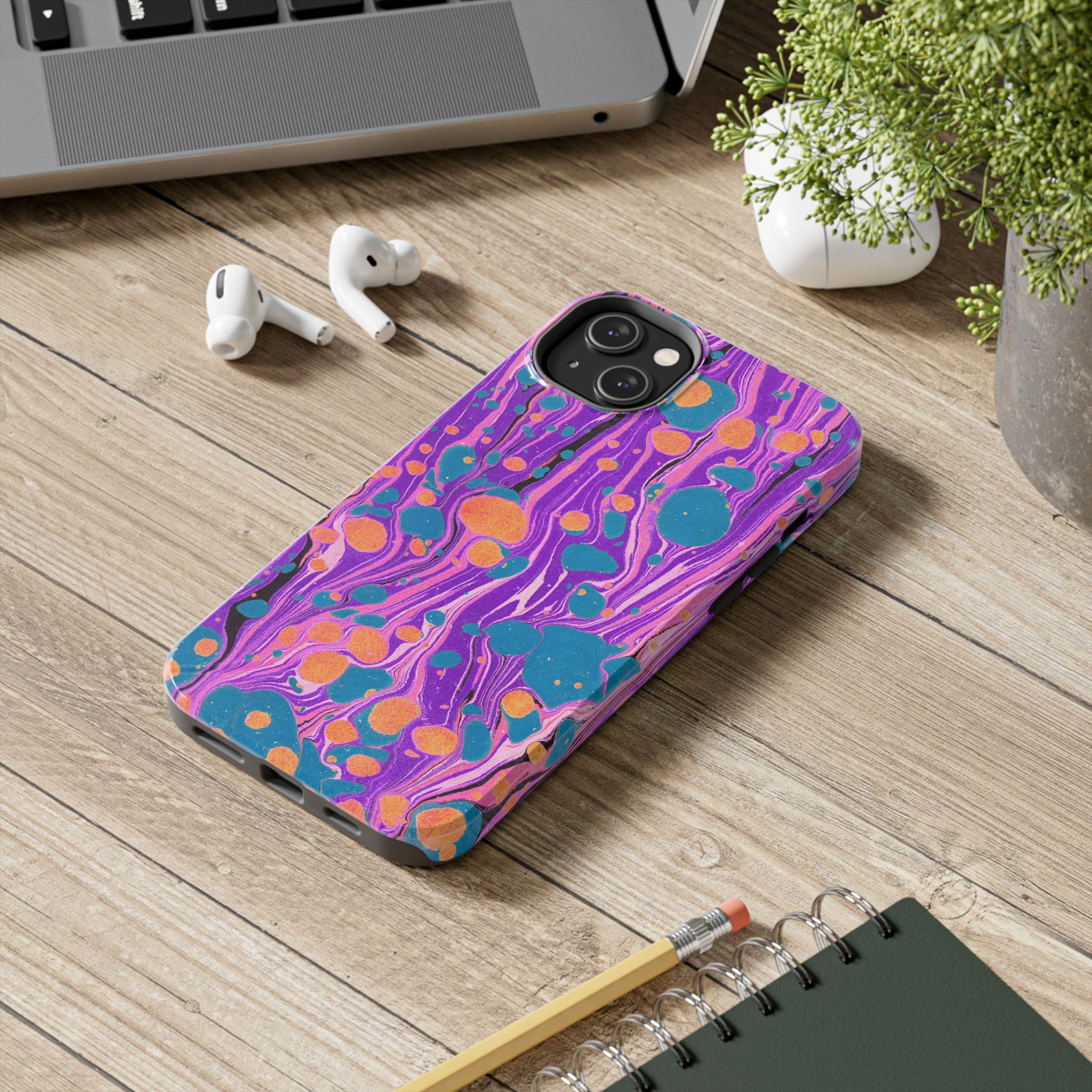 Marbled Phone Case - Purple, Orange & Blue - Image 52