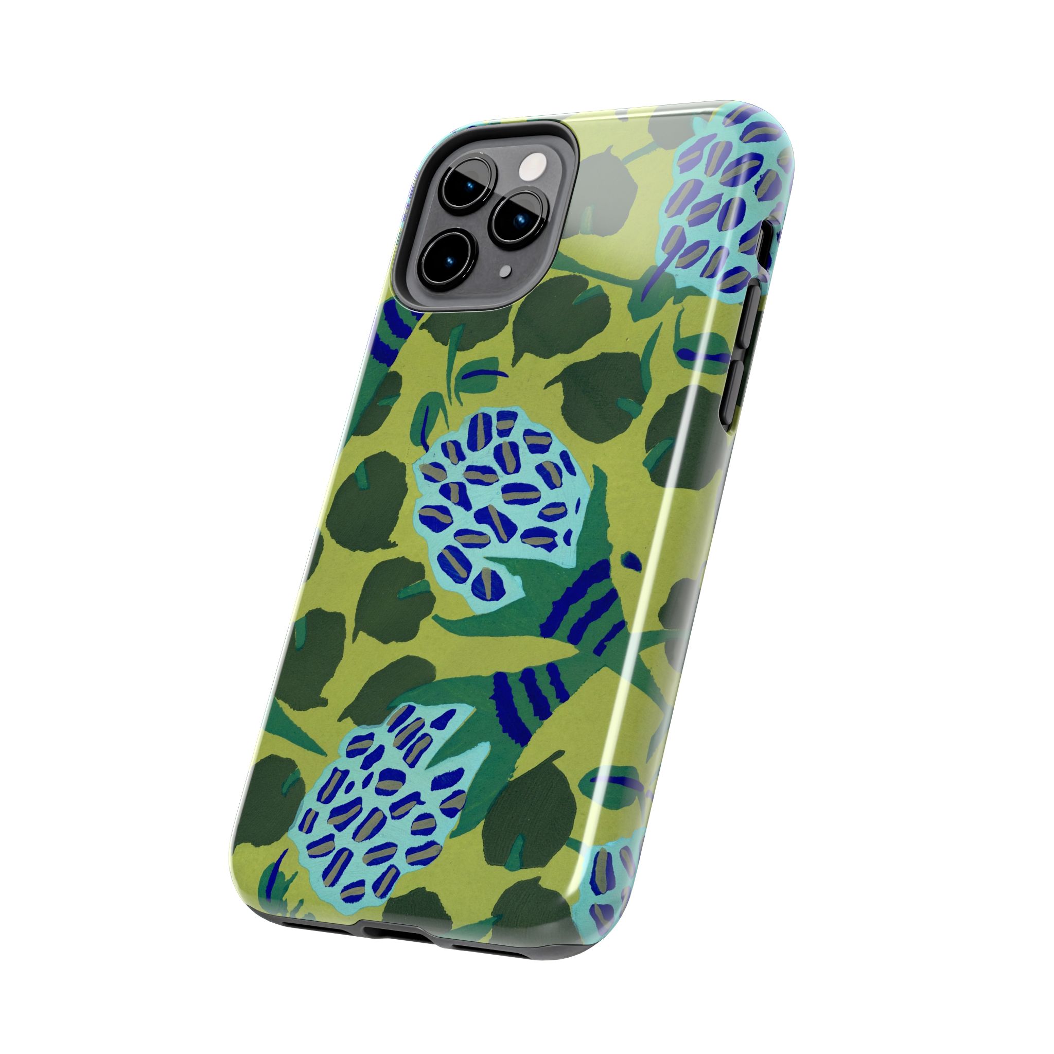 Blue & Green Floral Abstract Phone Case - Image 7