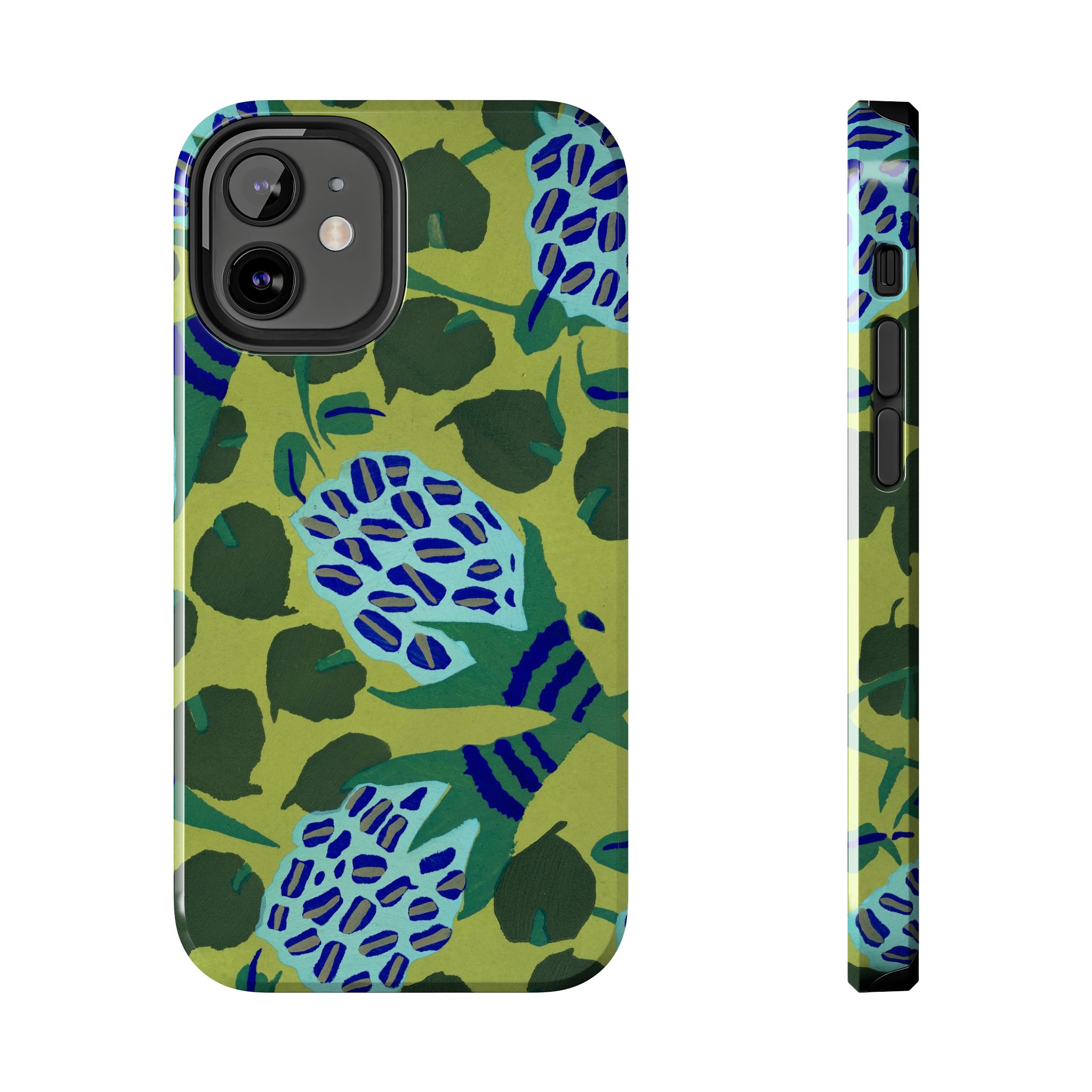 Blue & Green Floral Abstract Phone Case - Image 17