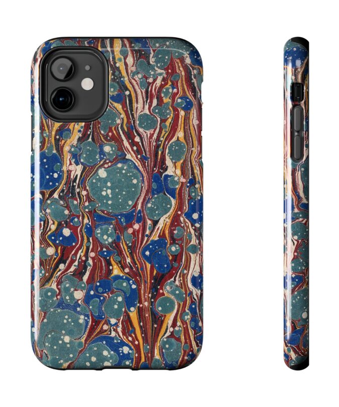 Marbled Phone Case - Dusty Blue & Rust