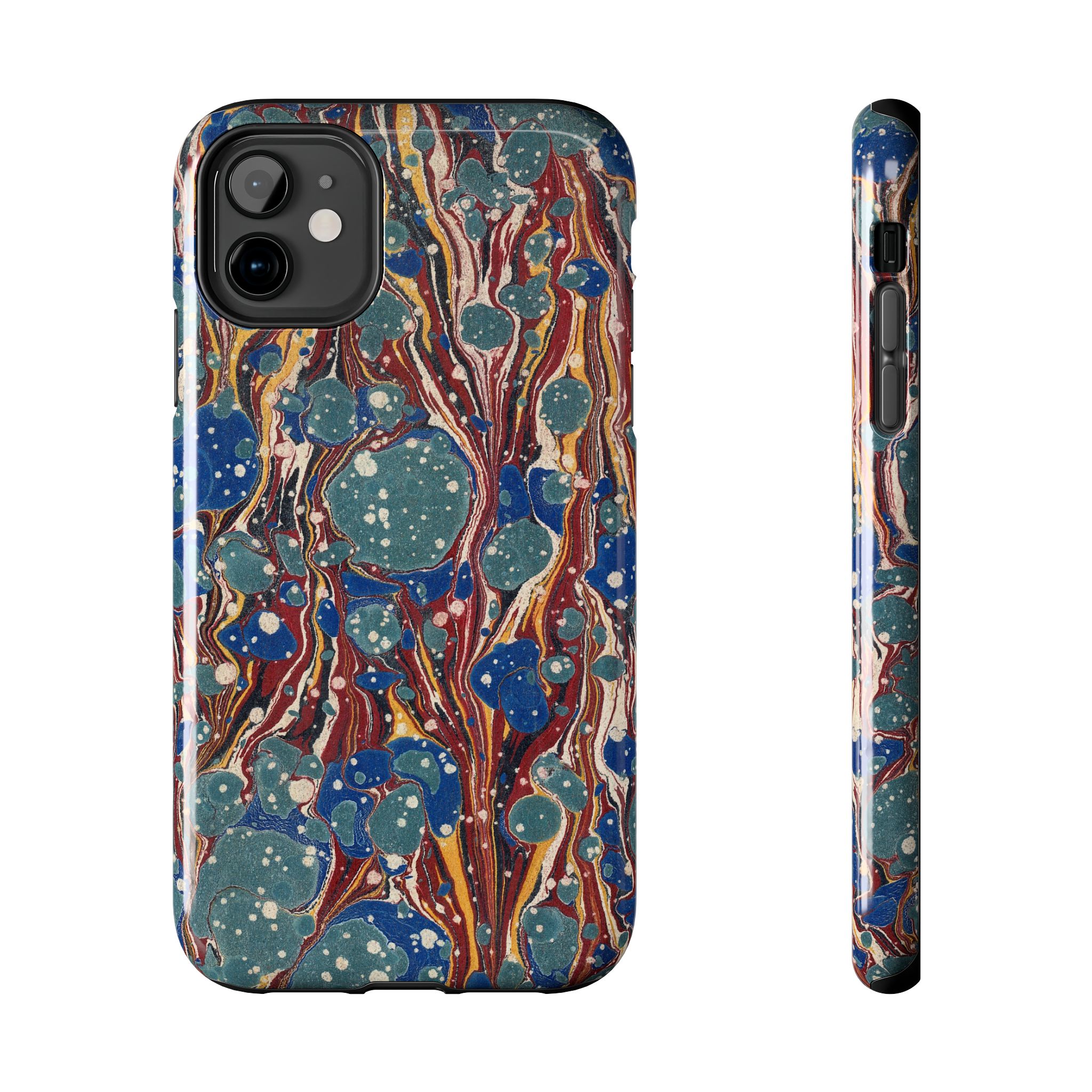 Marbled Phone Case - Dusty Blue & Rust