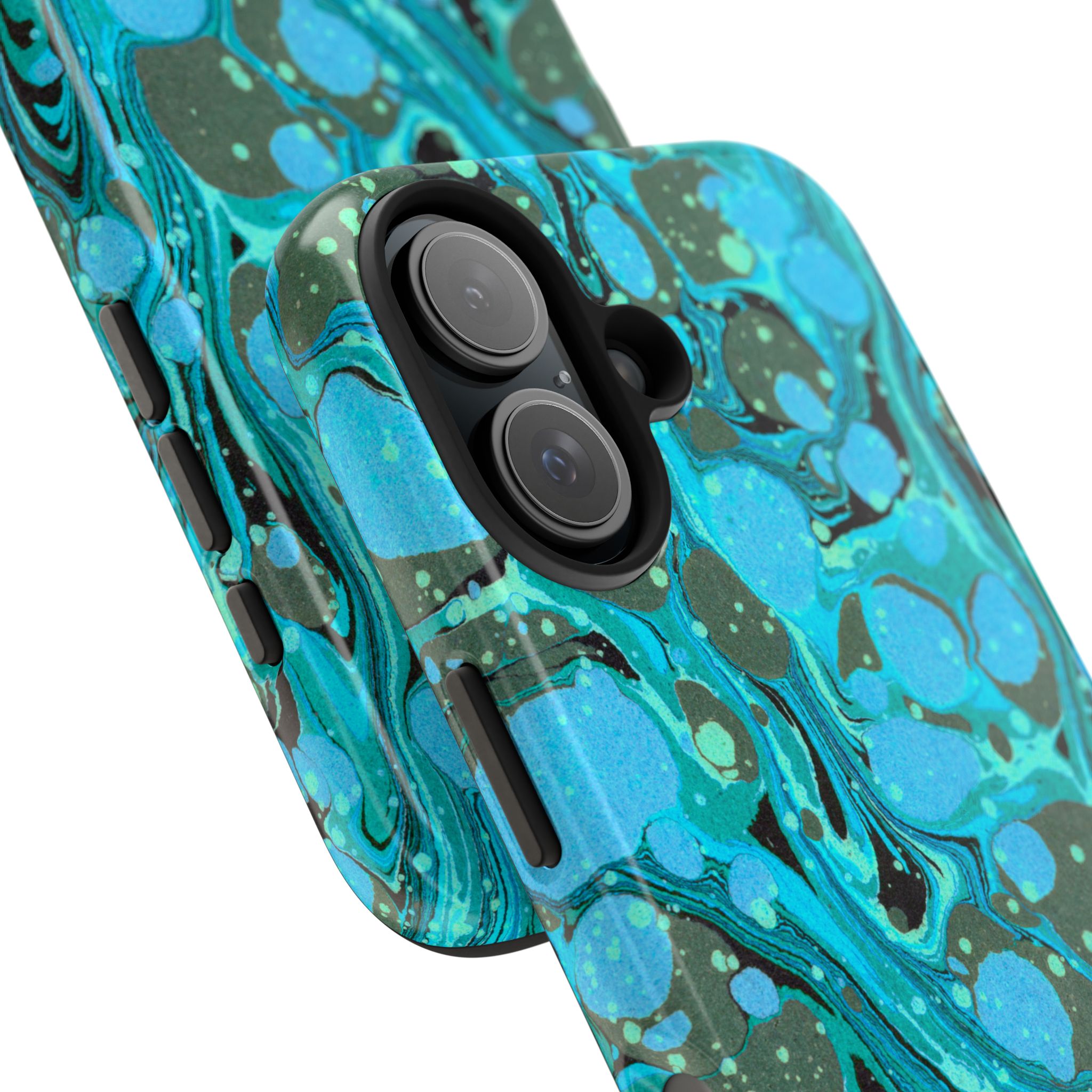 Marbled Phone Case - Aqua & Moss Green - Image 76