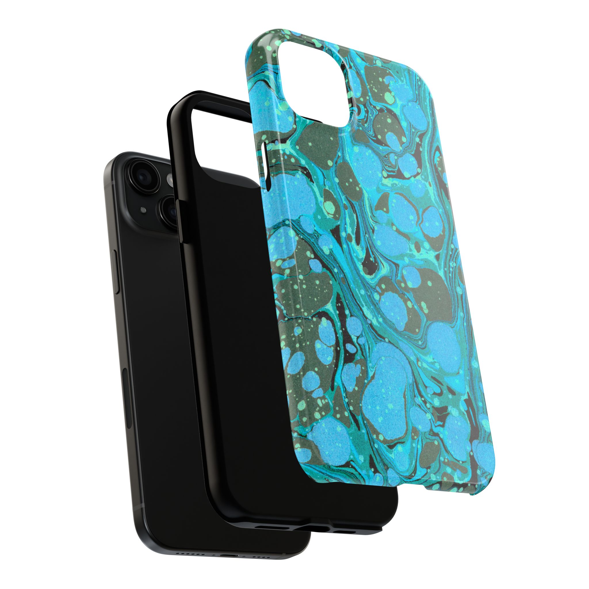 Marbled Phone Case - Aqua & Moss Green - Image 64