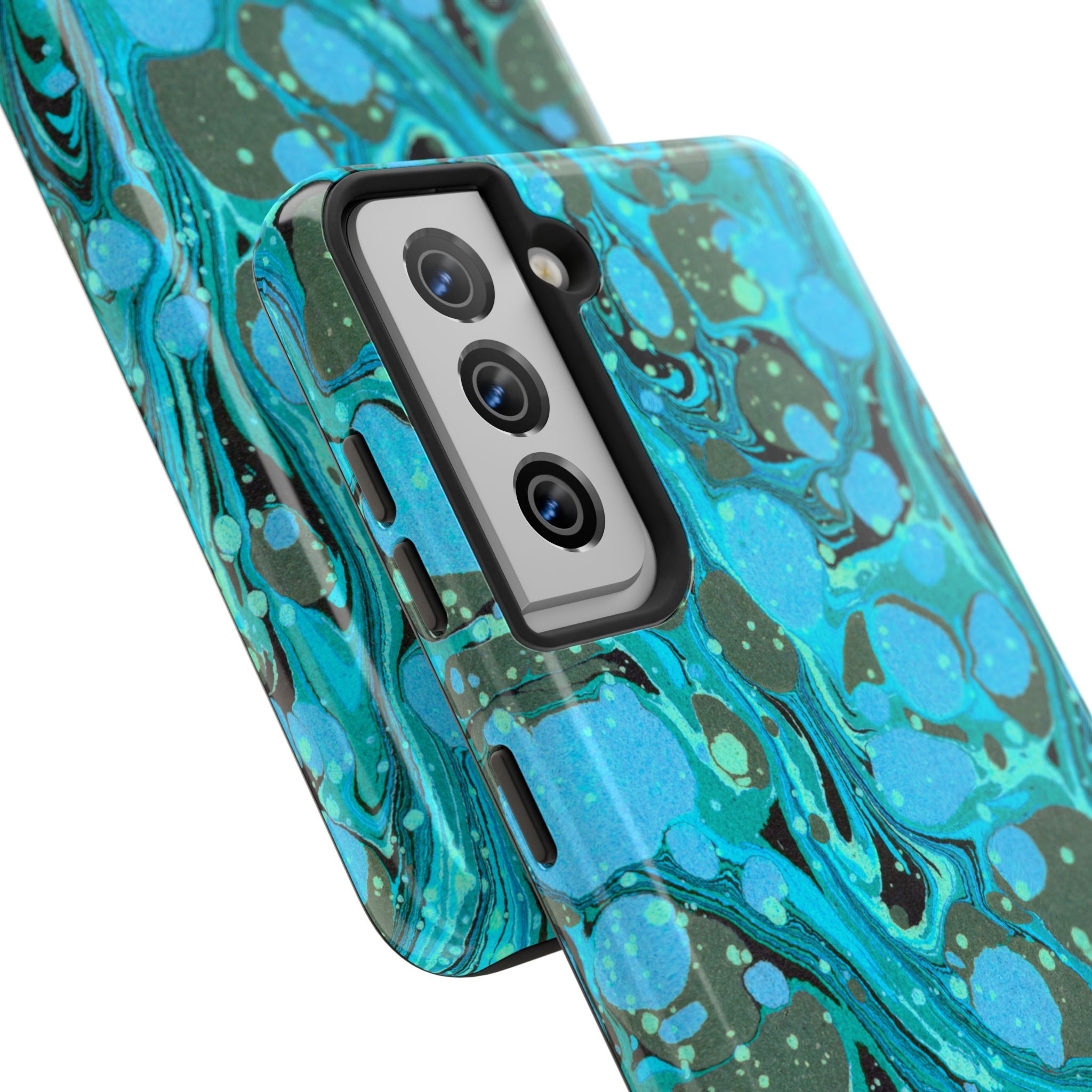 Marbled Phone Case - Aqua & Moss Green - Image 94