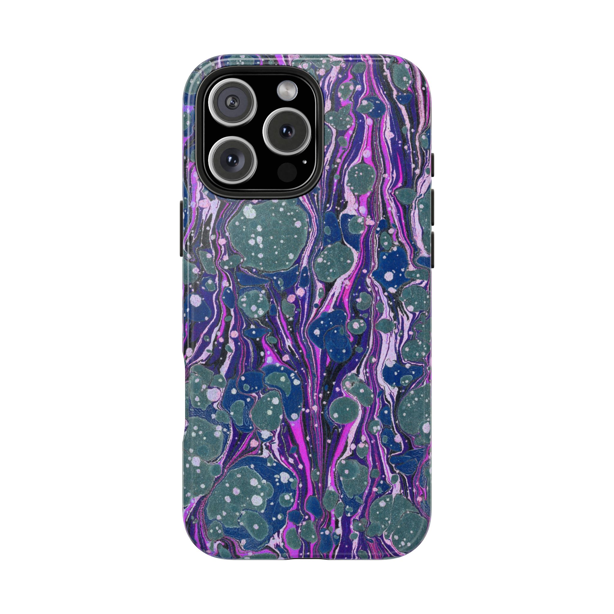 Marbled Phone Case - Navy, Magenta & Moss Green - Image 72