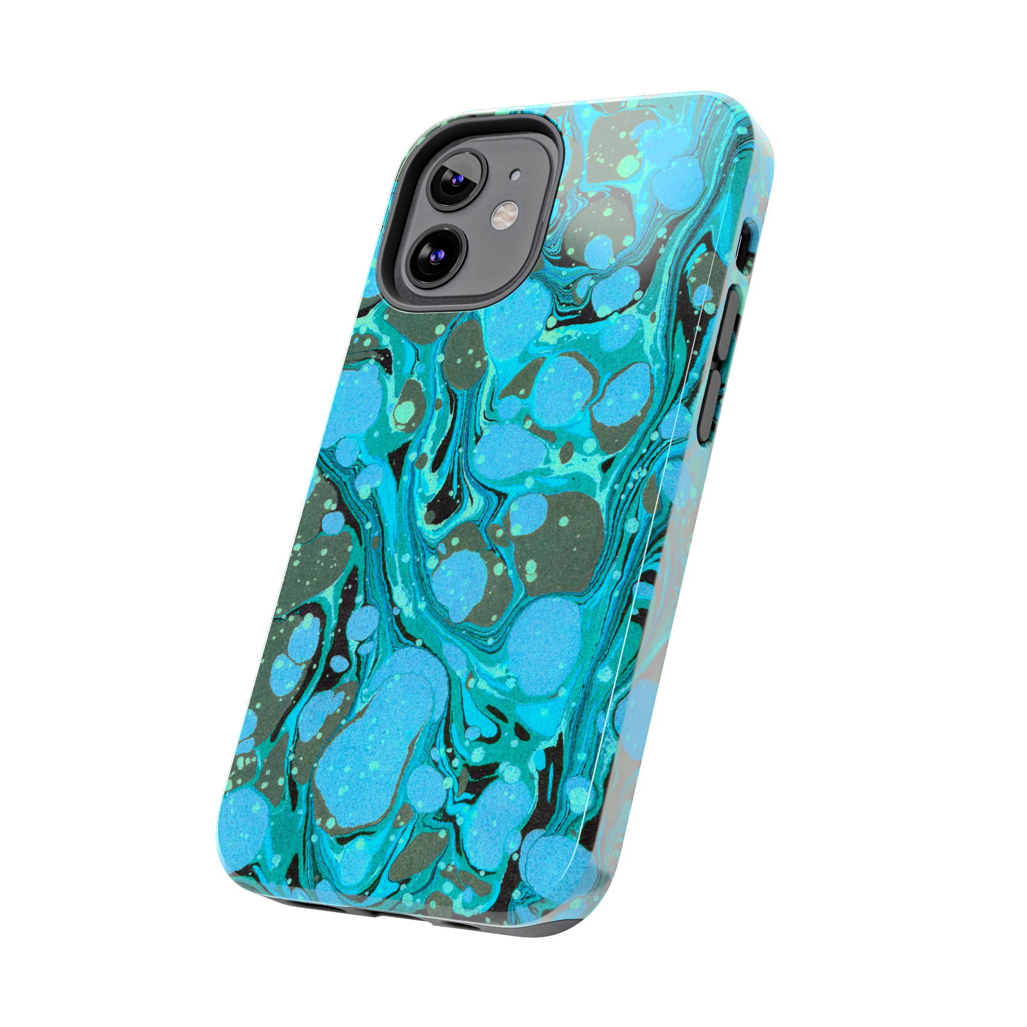 Marbled Phone Case - Aqua & Moss Green - Image 19