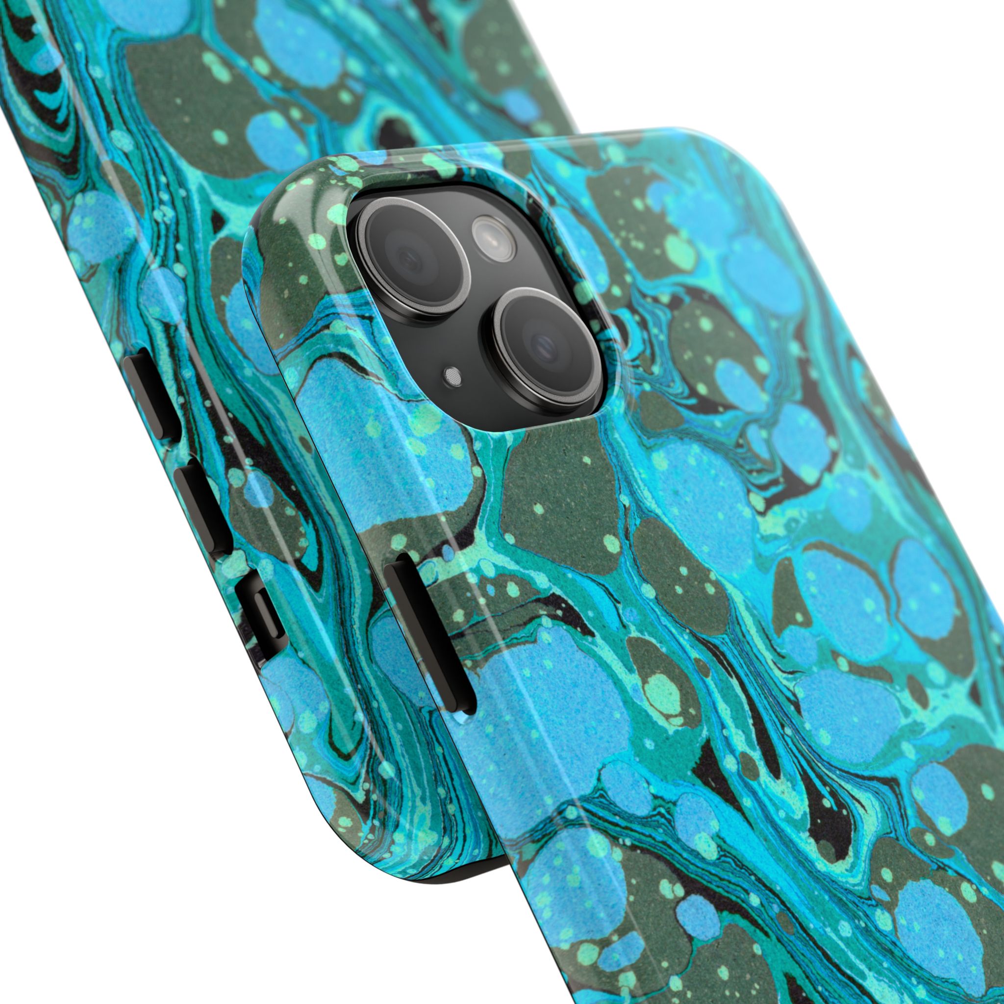 Marbled Phone Case - Aqua & Moss Green - Image 62