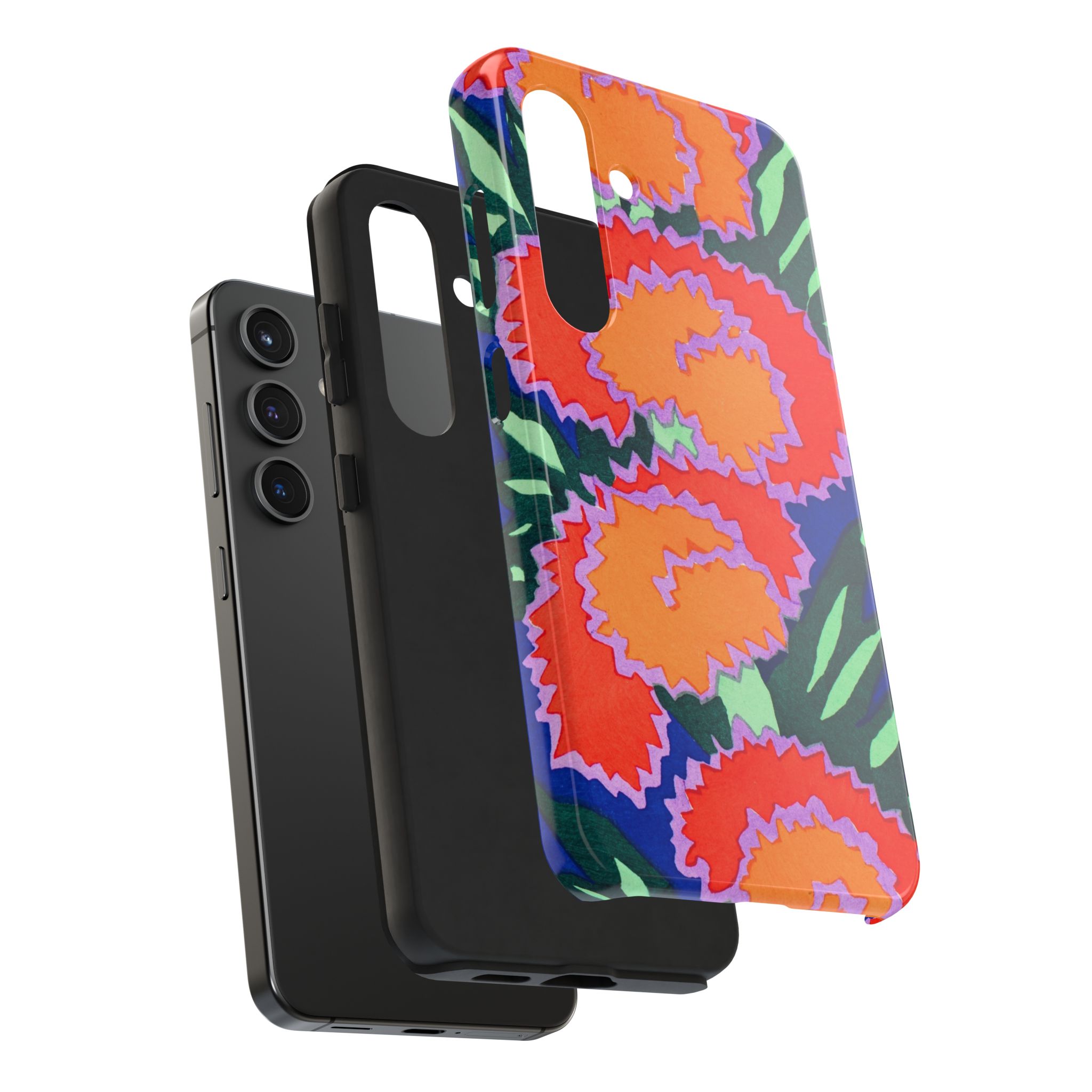 Orange & Red Floral Abstract Phone Case - Image 84