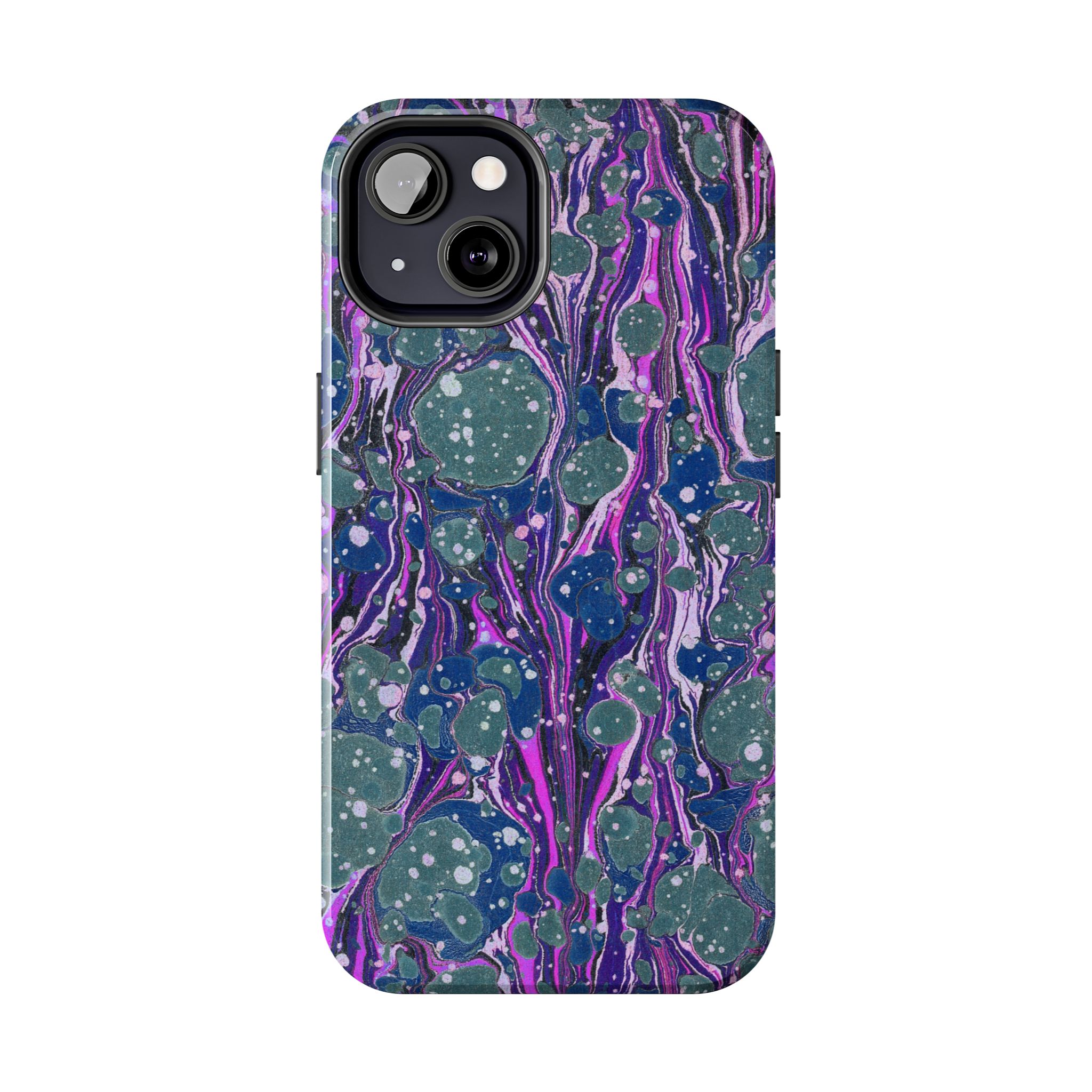 Marbled Phone Case - Navy, Magenta & Moss Green - Image 30