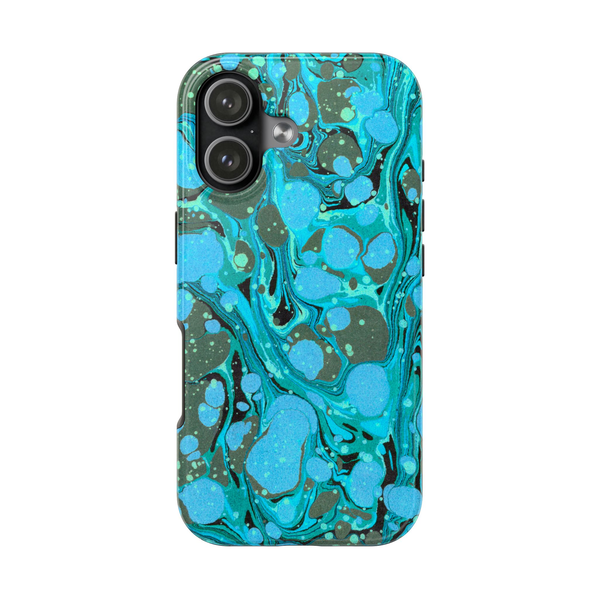 Marbled Phone Case - Aqua & Moss Green - Image 97