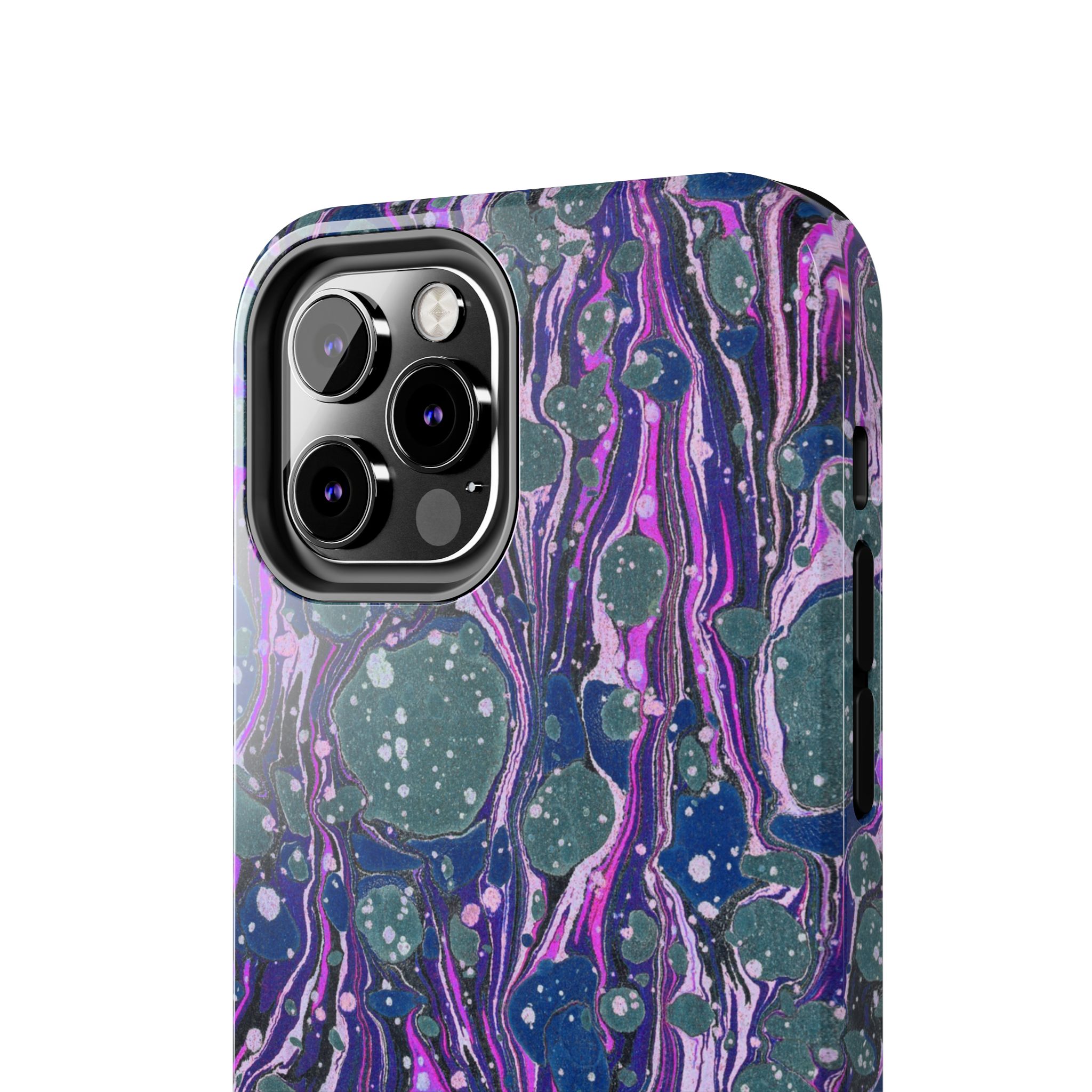 Marbled Phone Case - Navy, Magenta & Moss Green - Image 24