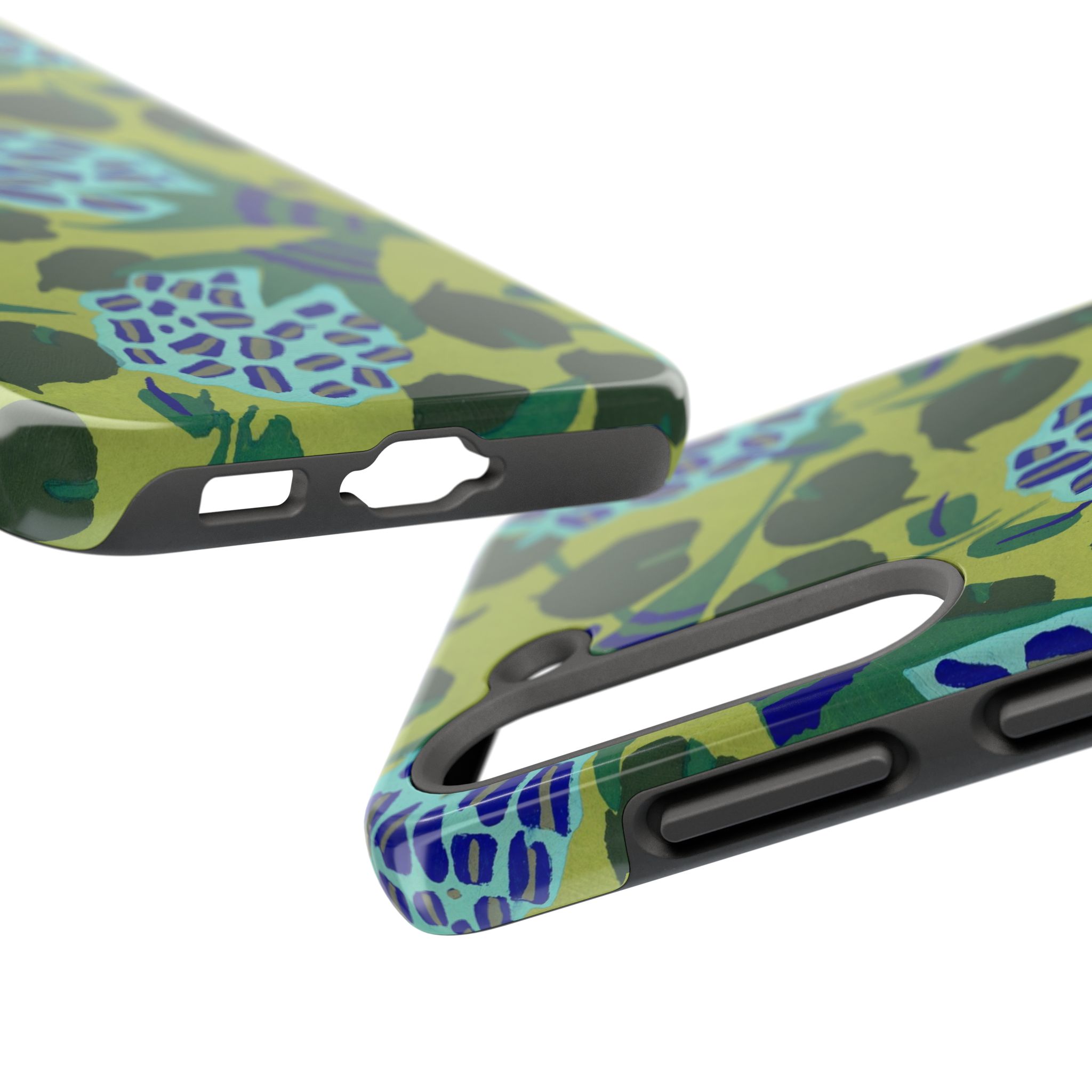 Blue & Green Floral Abstract Phone Case - Image 87