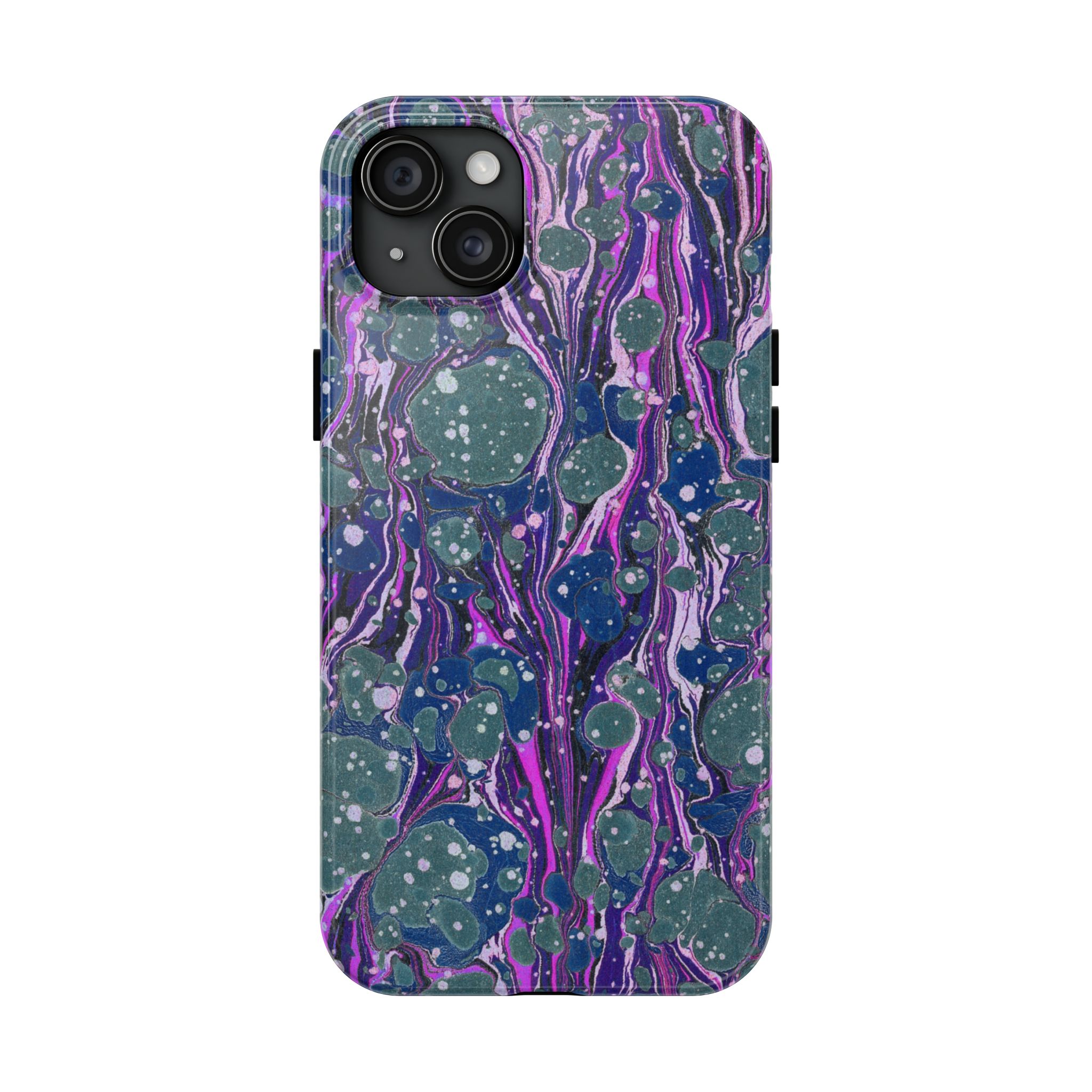Marbled Phone Case - Navy, Magenta & Moss Green - Image 61