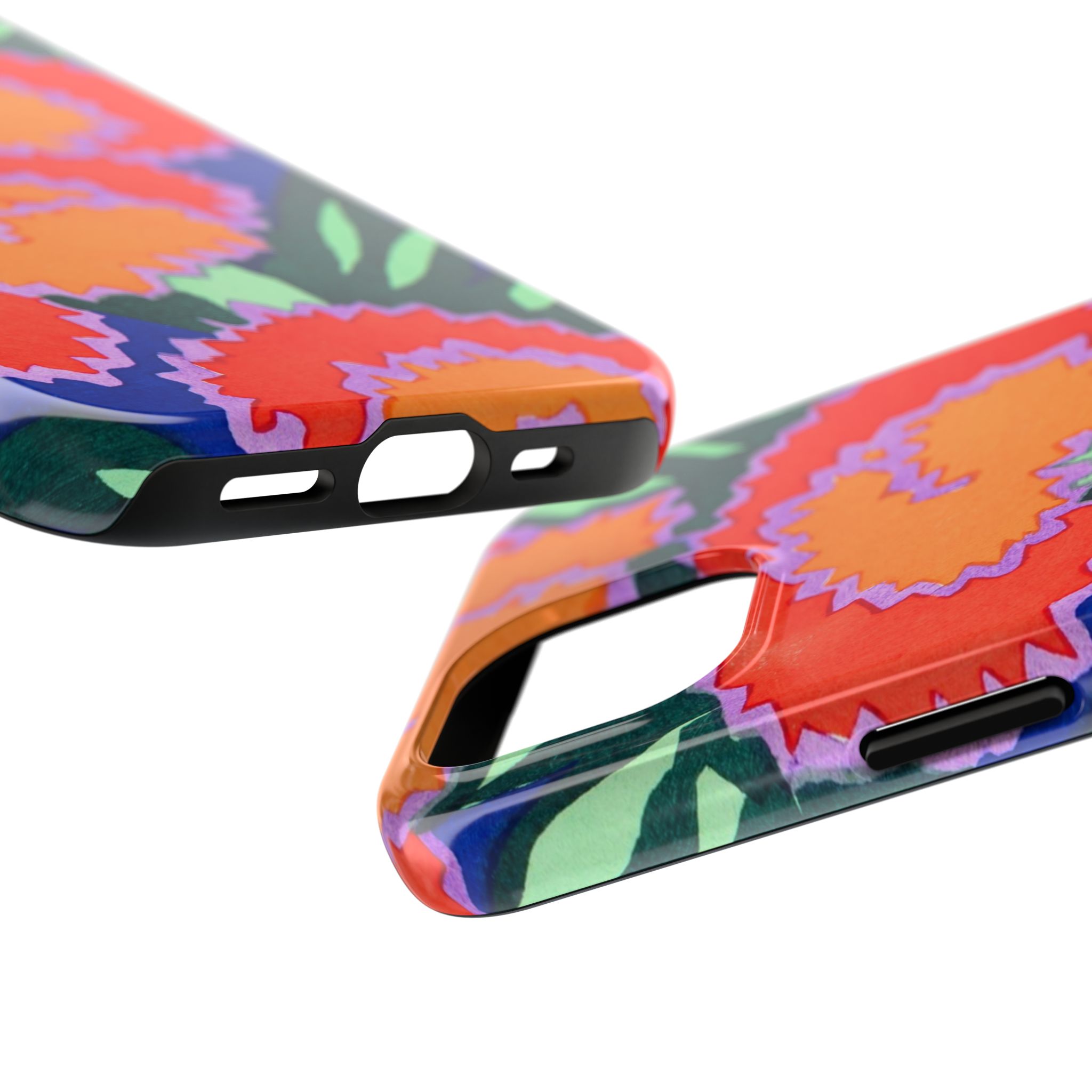 Orange & Red Floral Abstract Phone Case - Image 55