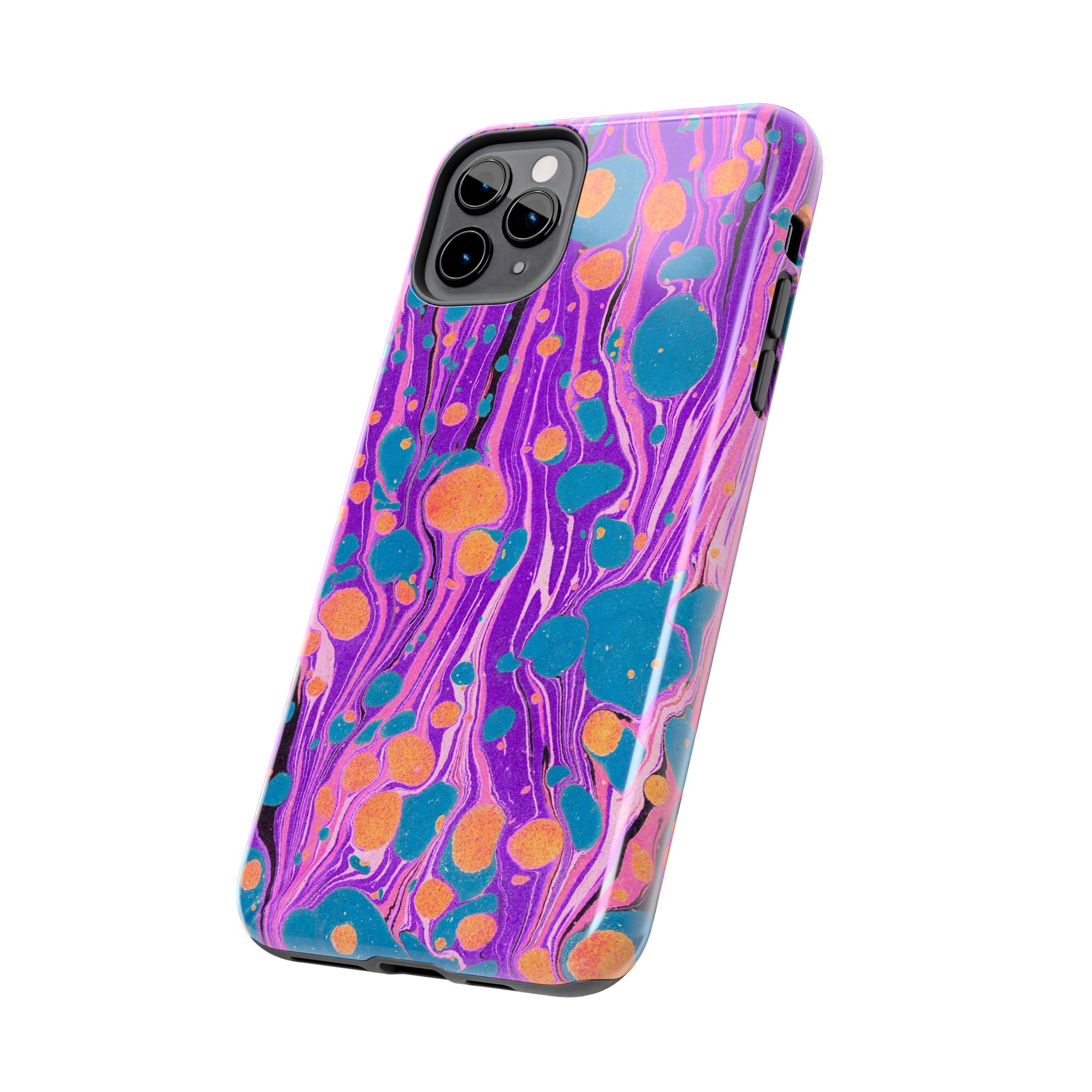Marbled Phone Case - Purple, Orange & Blue - Image 11