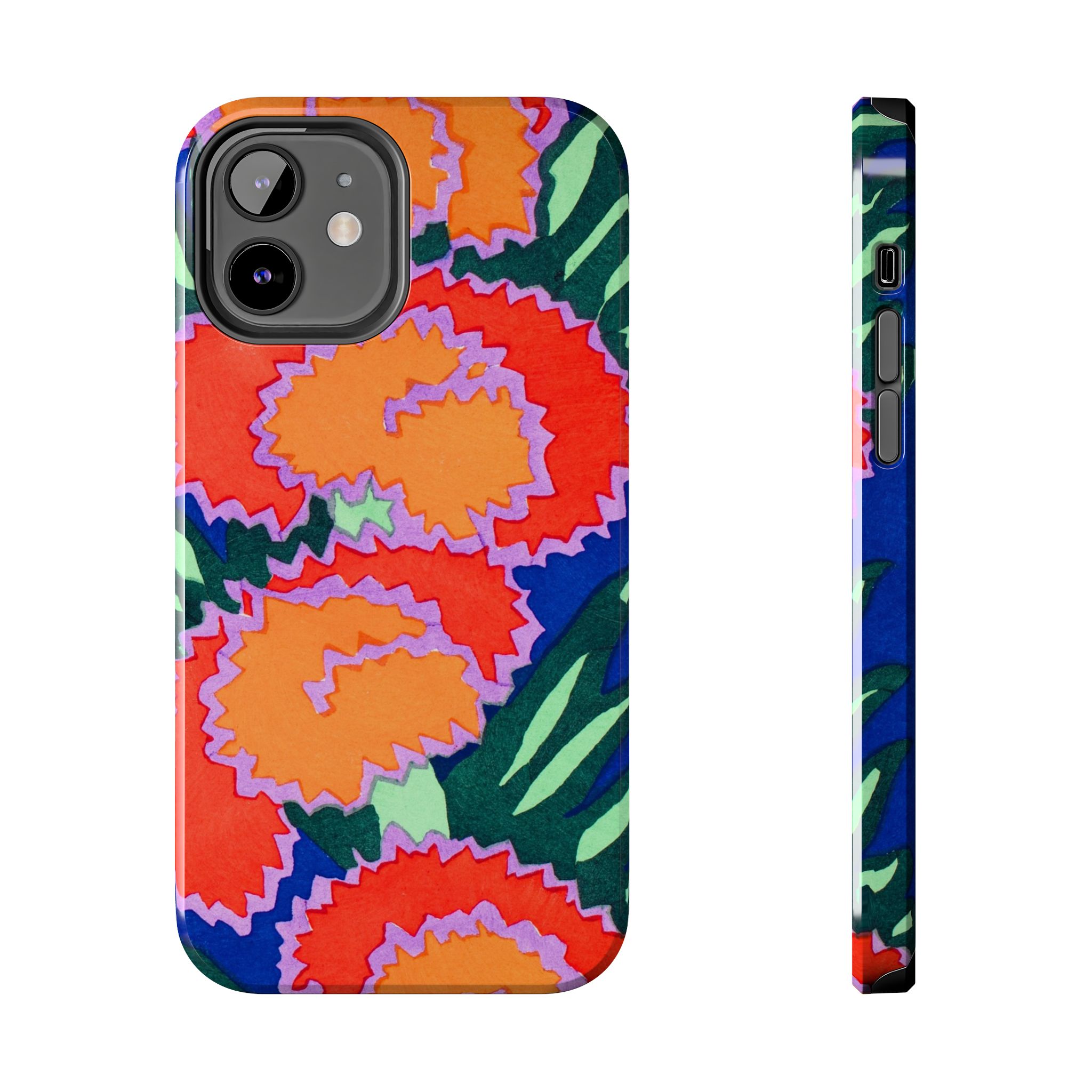 Orange & Red Floral Abstract Phone Case - Image 13
