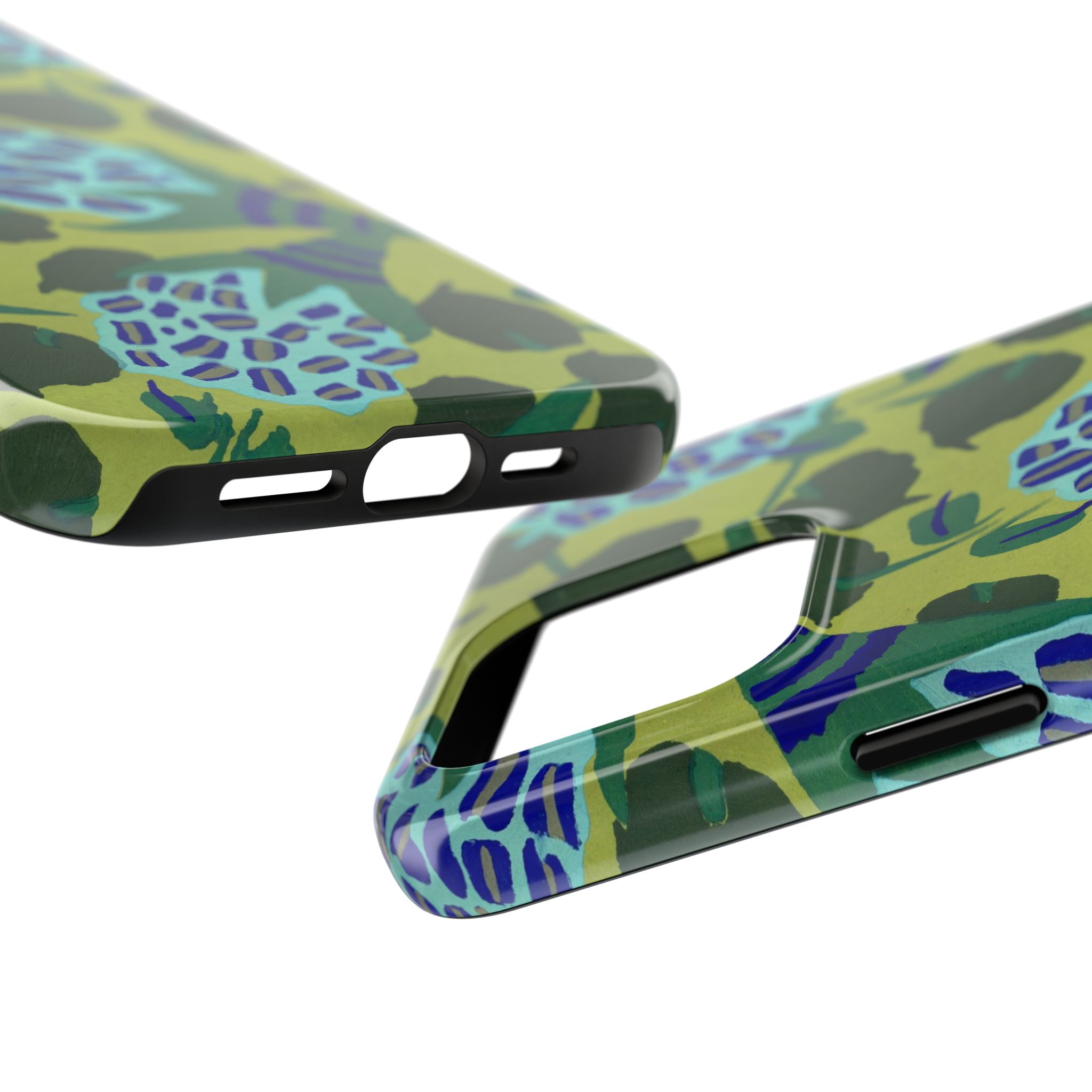 Blue & Green Floral Abstract Phone Case - Image 67