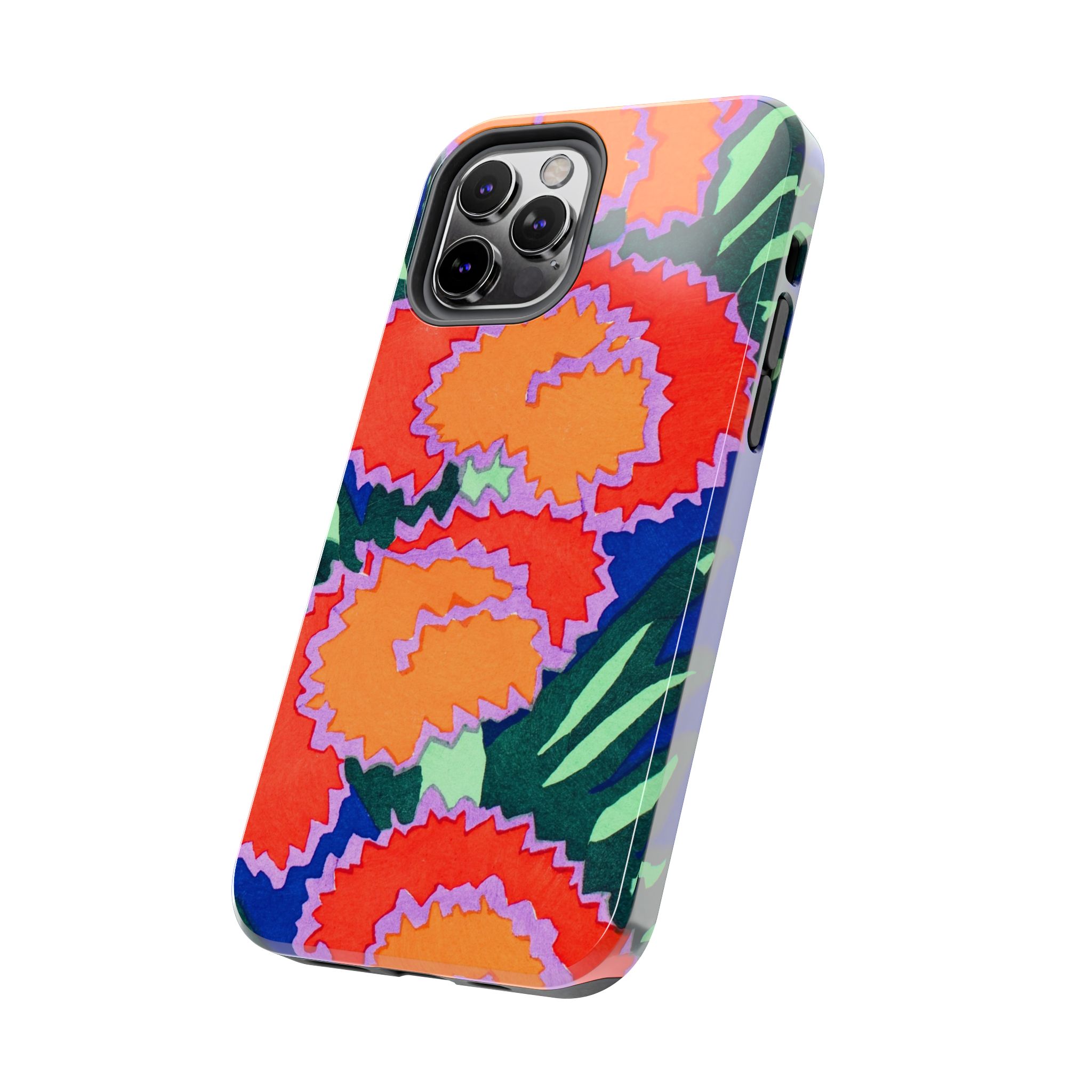 Orange & Red Floral Abstract Phone Case - Image 23