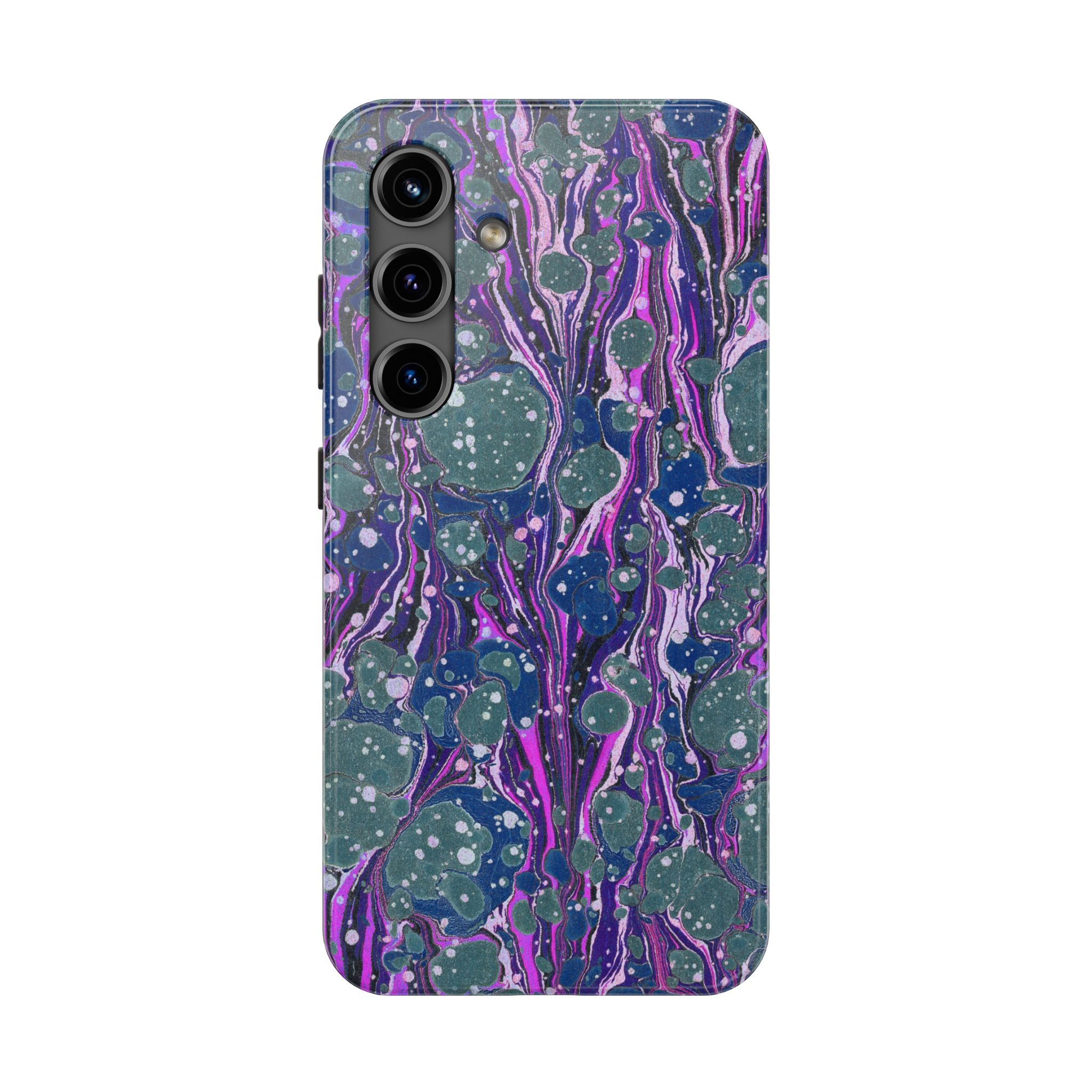 Marbled Phone Case - Navy, Magenta & Moss Green - Image 81