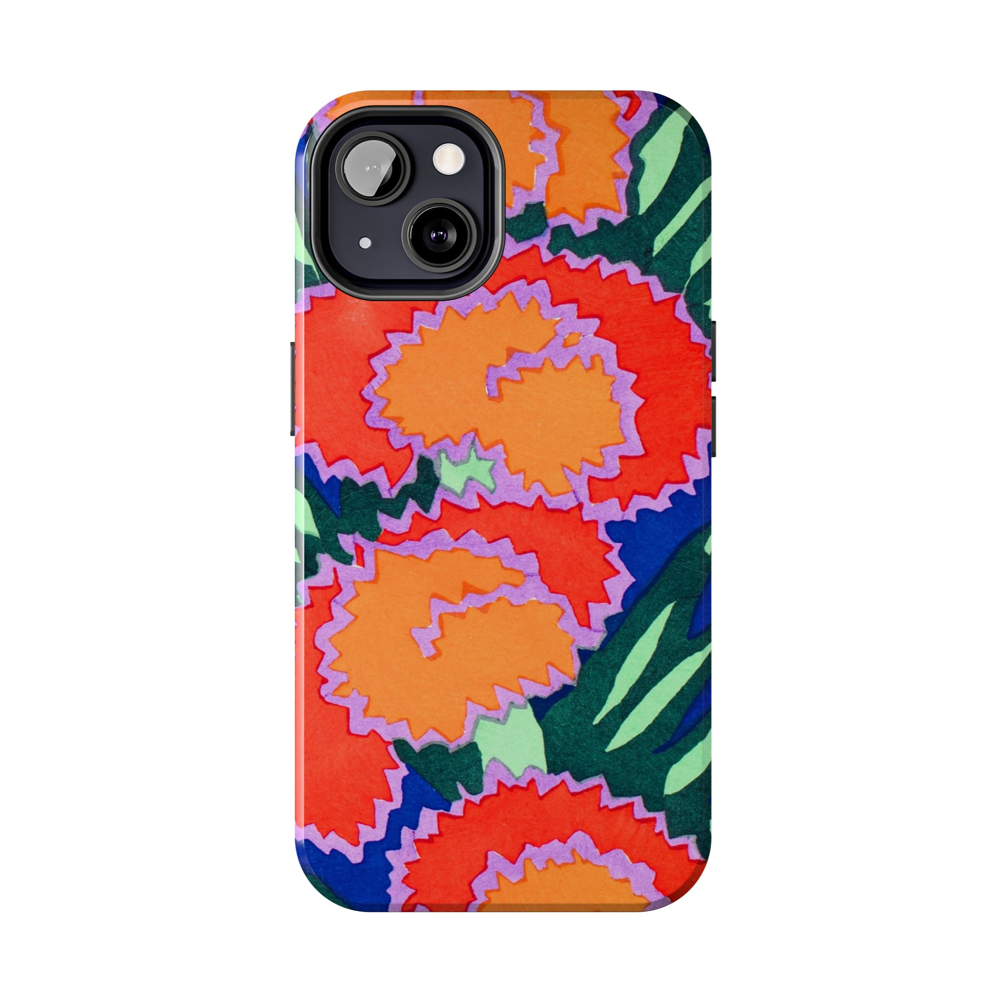 Orange & Red Floral Abstract Phone Case - Image 30