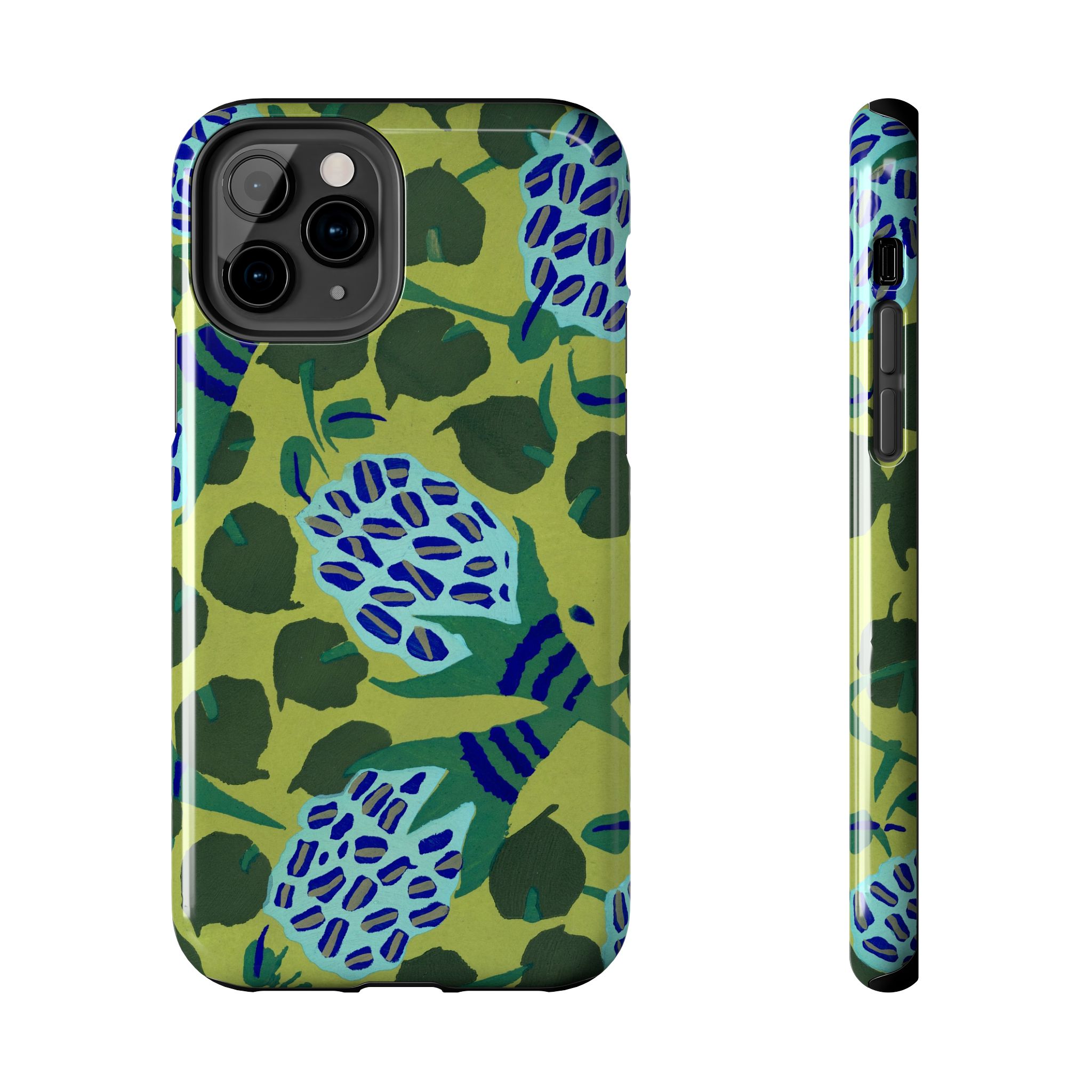 Blue & Green Floral Abstract Phone Case - Image 5