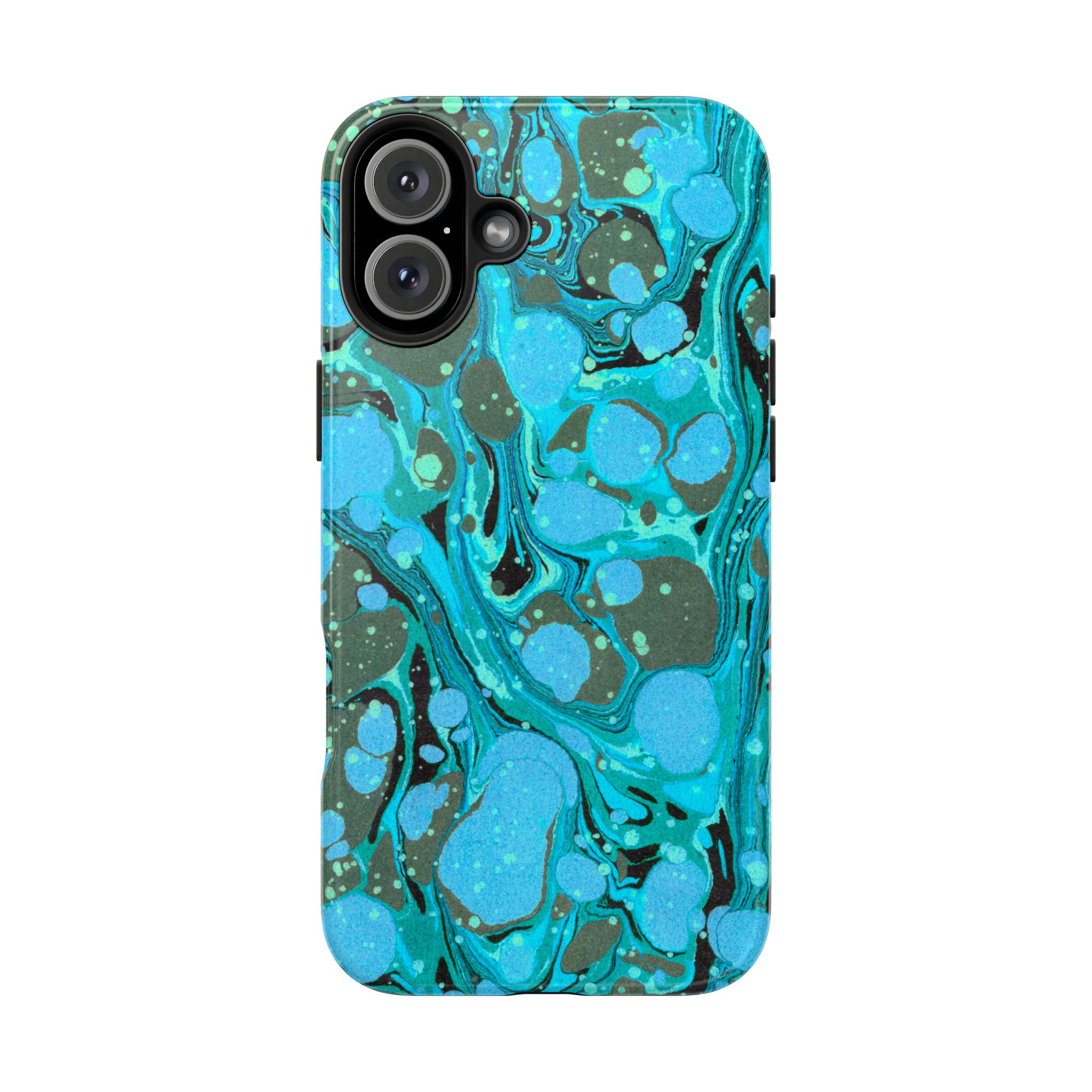 Marbled Phone Case - Aqua & Moss Green - Image 78