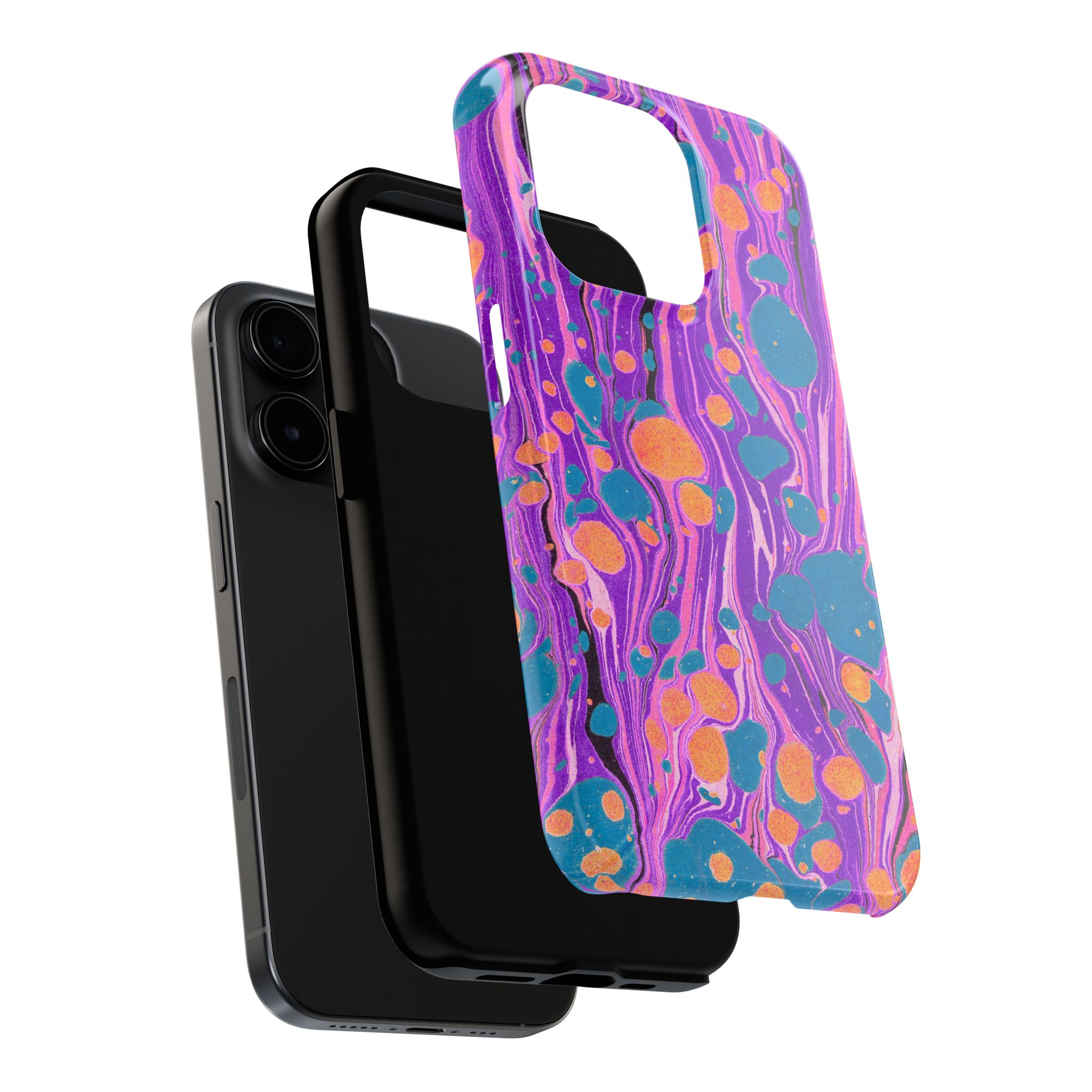Marbled Phone Case - Purple, Orange & Blue - Image 60