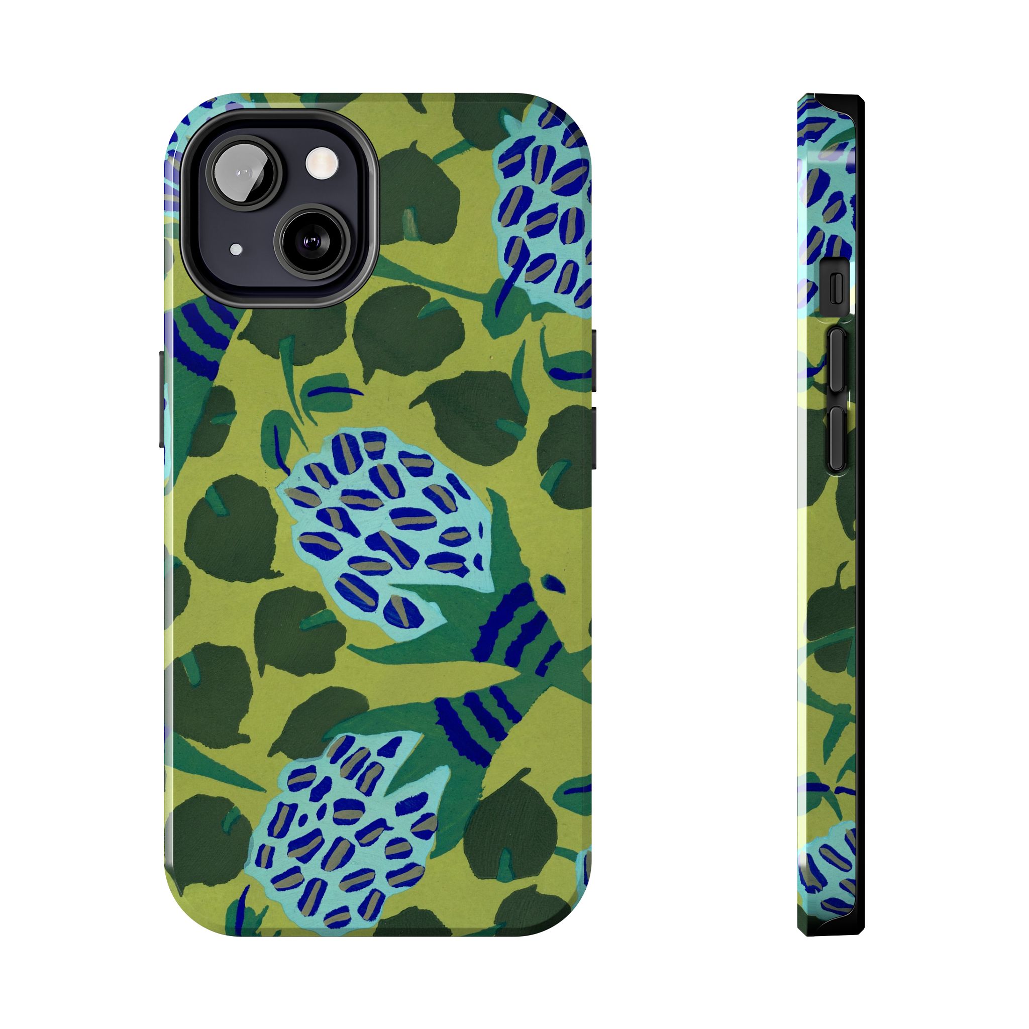 Blue & Green Floral Abstract Phone Case - Image 29