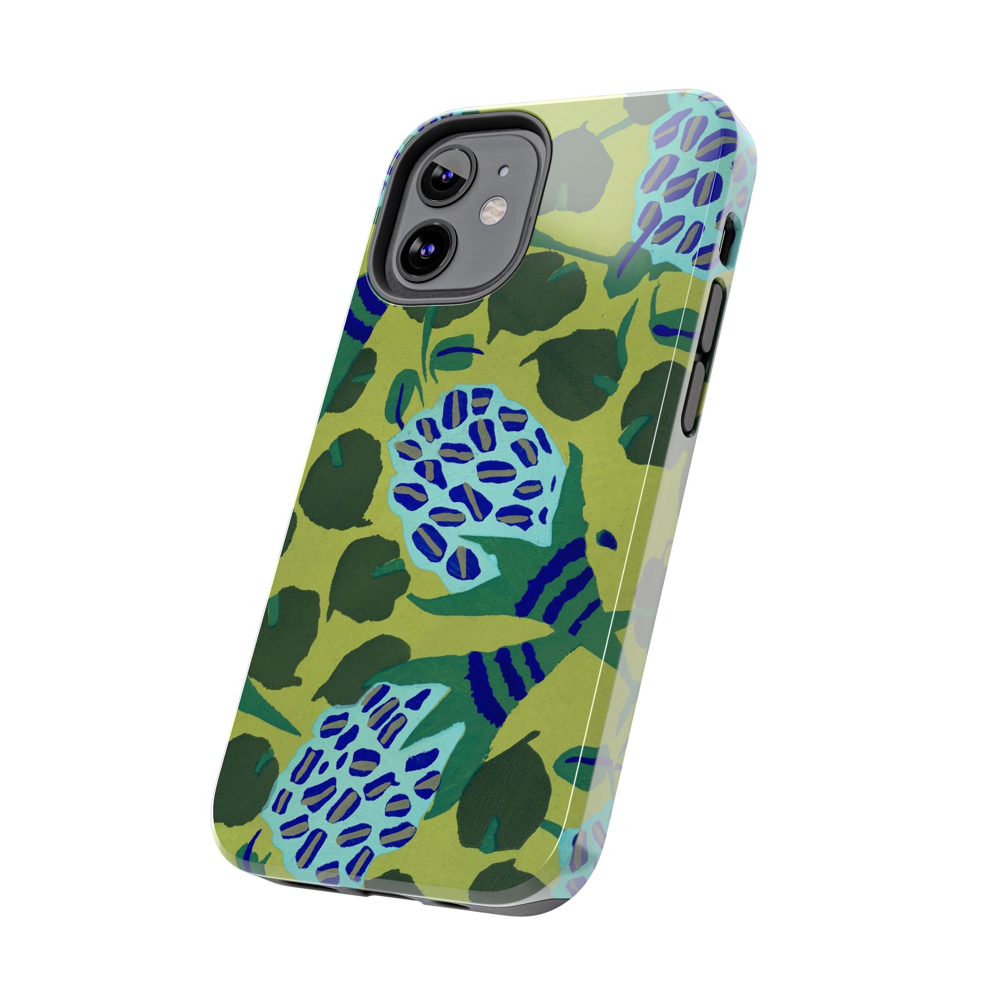 Blue & Green Floral Abstract Phone Case - Image 19