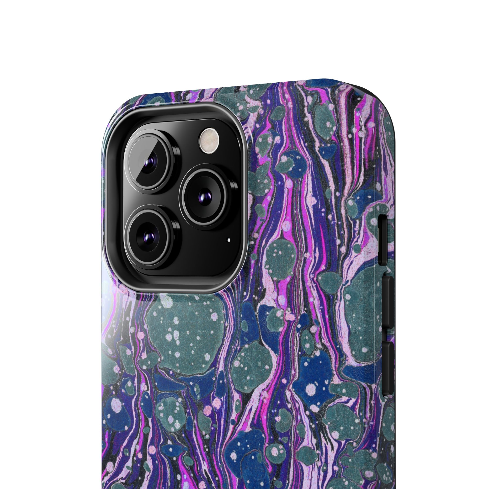 Marbled Phone Case - Navy, Magenta & Moss Green - Image 40