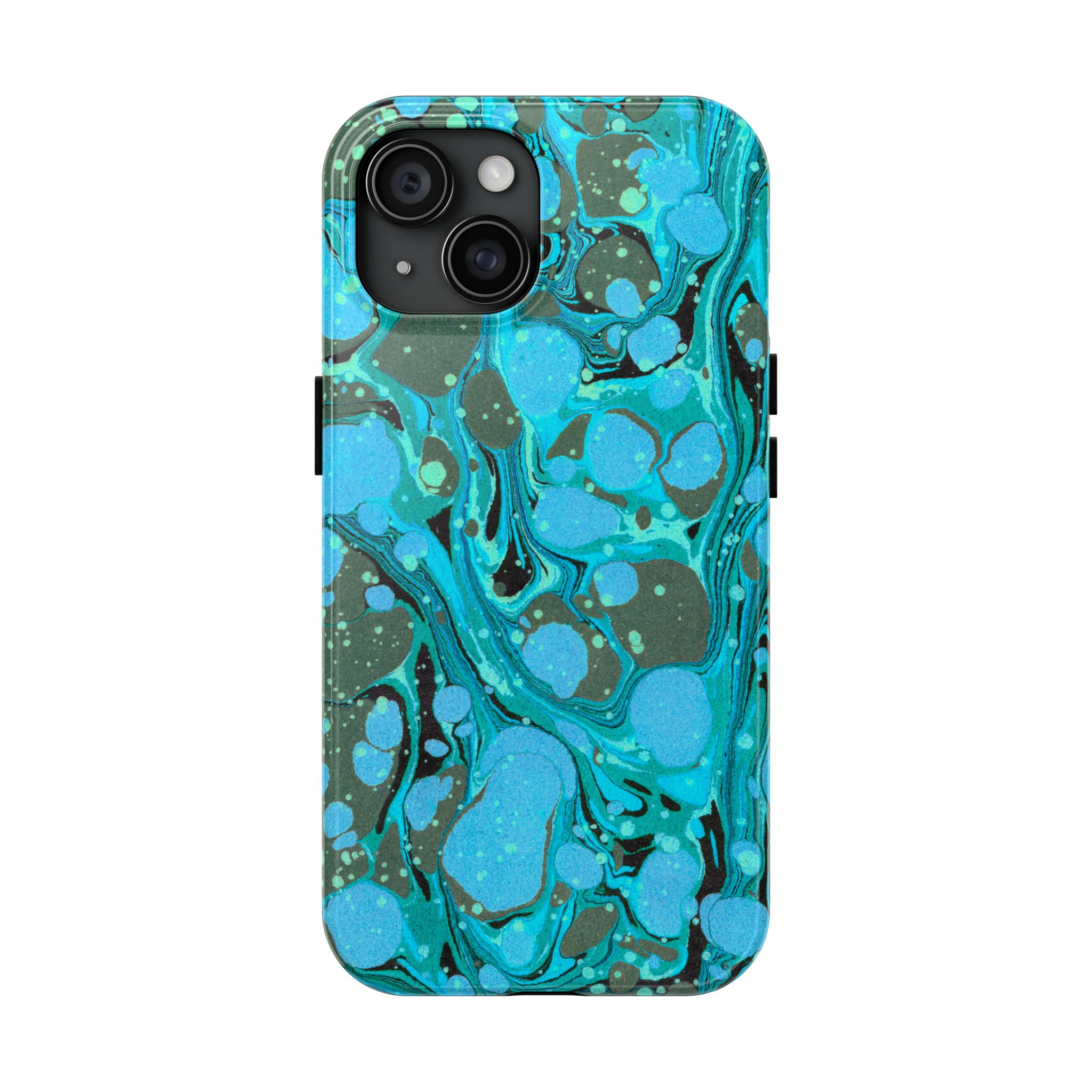 Marbled Phone Case - Aqua & Moss Green - Image 53