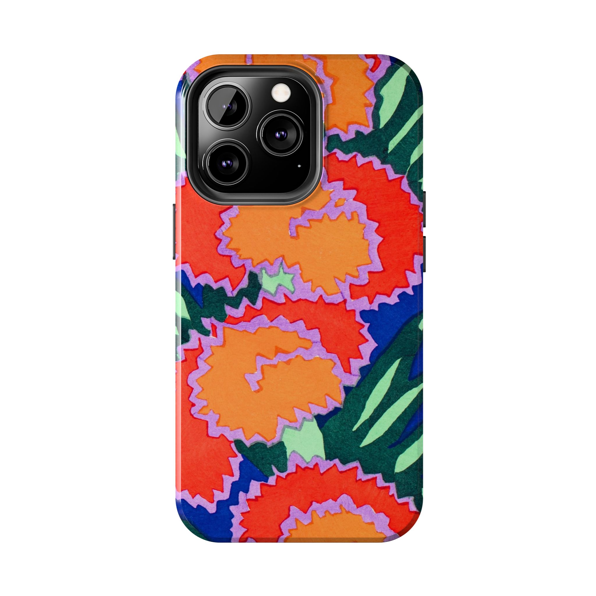 Orange & Red Floral Abstract Phone Case - Image 38