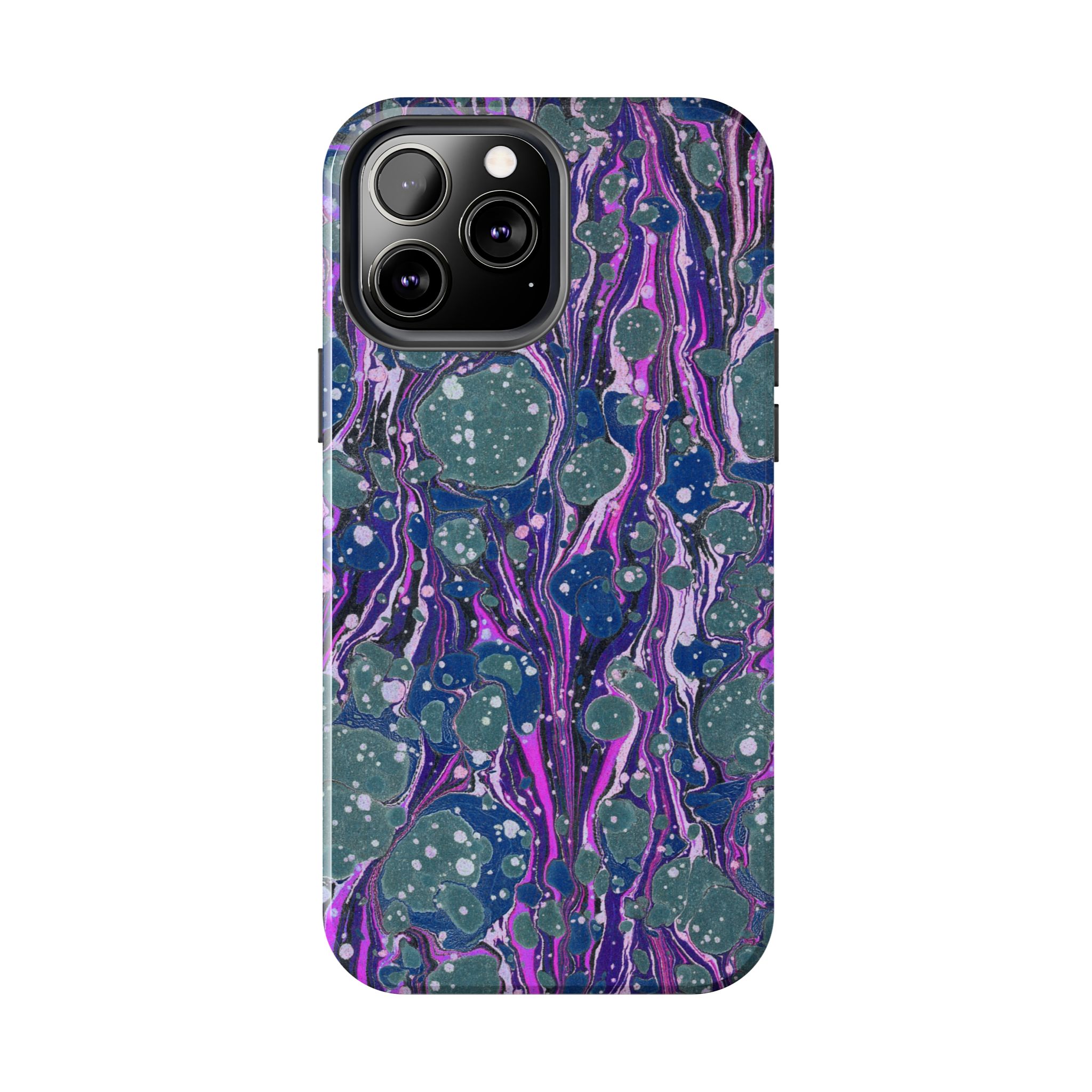 Marbled Phone Case - Navy, Magenta & Moss Green - Image 42