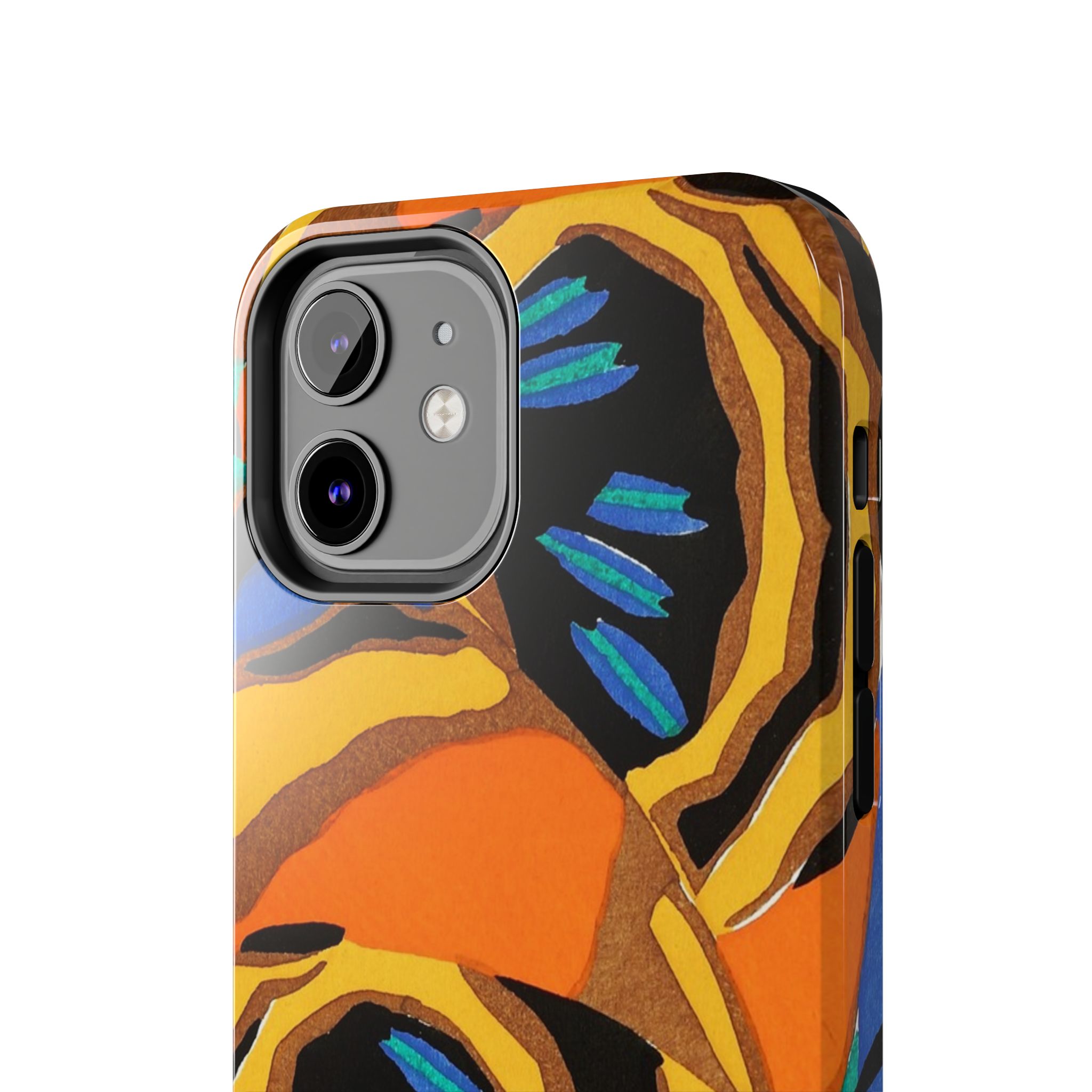 Orange, Black & Blue Abstract Phone Case - Image 16